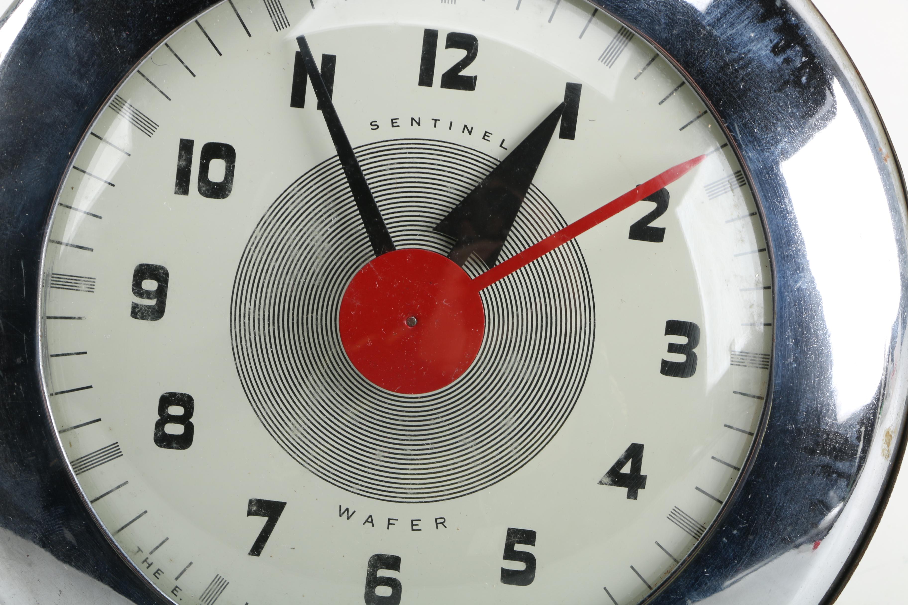 Mid Century Sentinel Wafer Wall Clock by Henry Dreyfuss For Ingraham