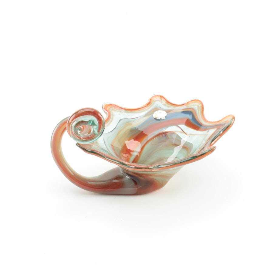 Murano Style Horn of Plenty Art Glass Bowl