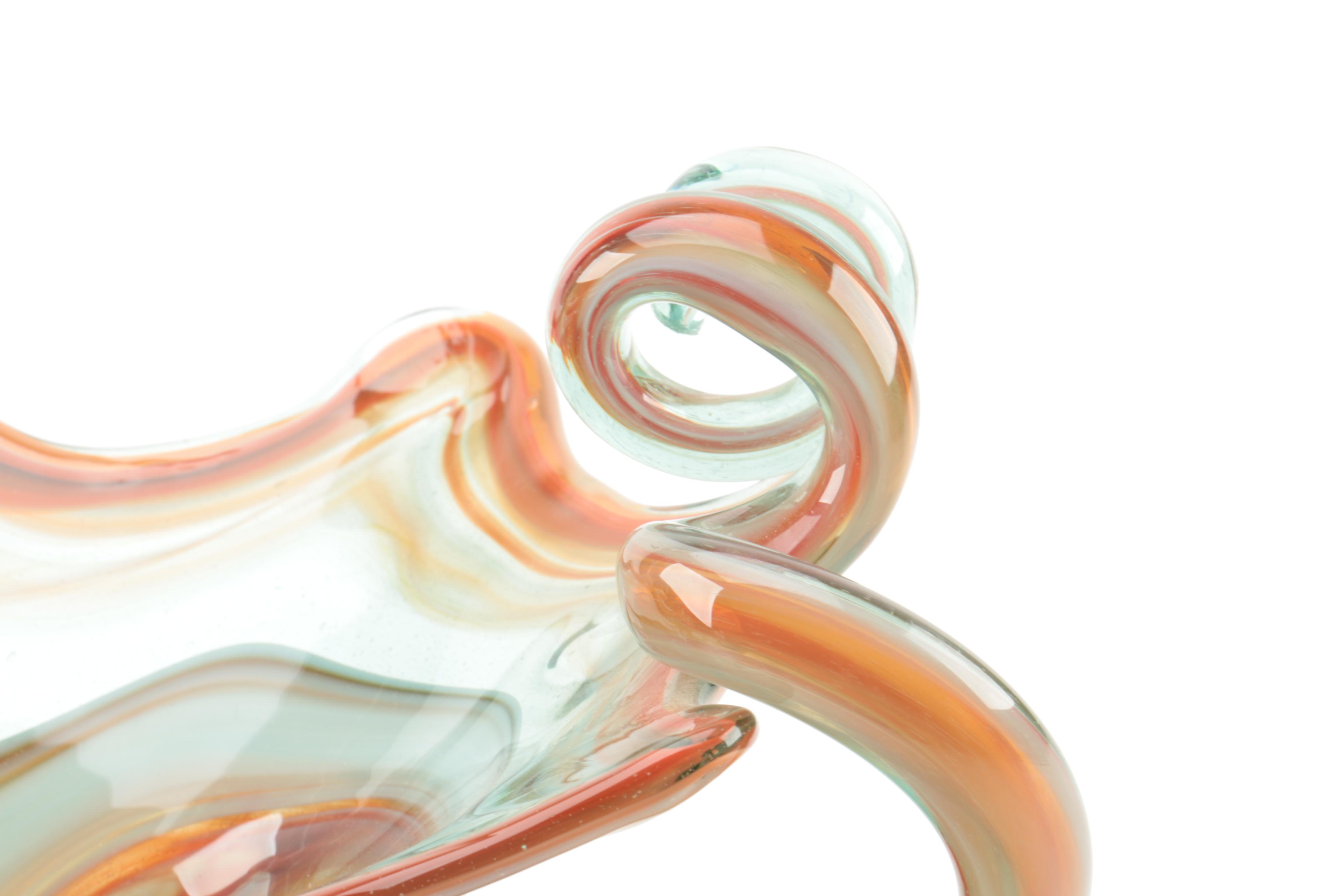Murano Style Horn of Plenty Art Glass Bowl