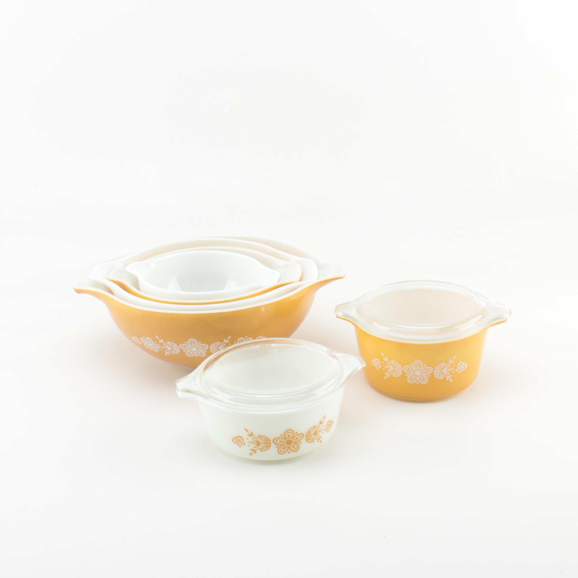 Vintage Pyrex "Butterfly Gold" Cinderella Bowl Set