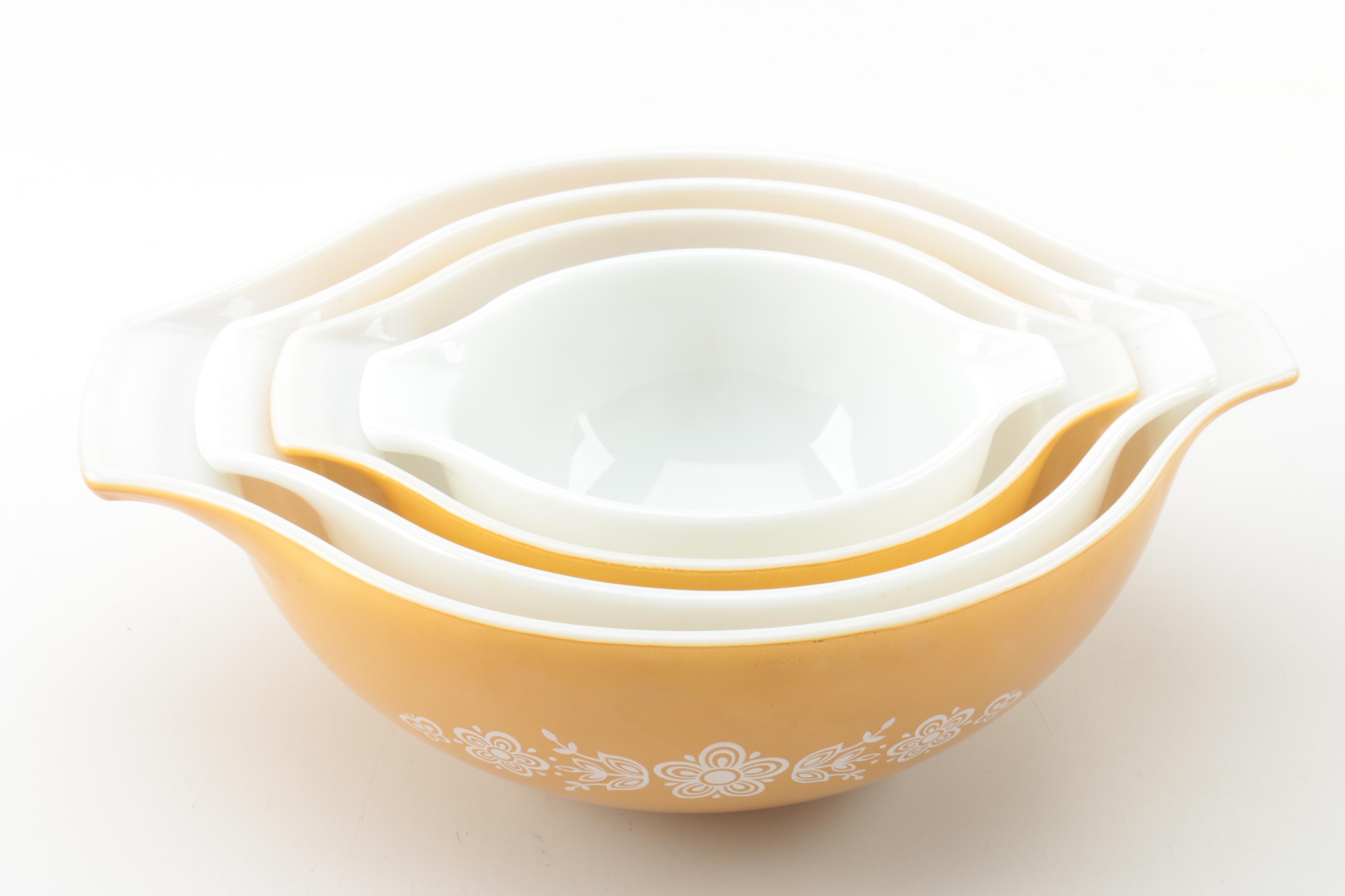 Vintage Pyrex "Butterfly Gold" Cinderella Bowl Set