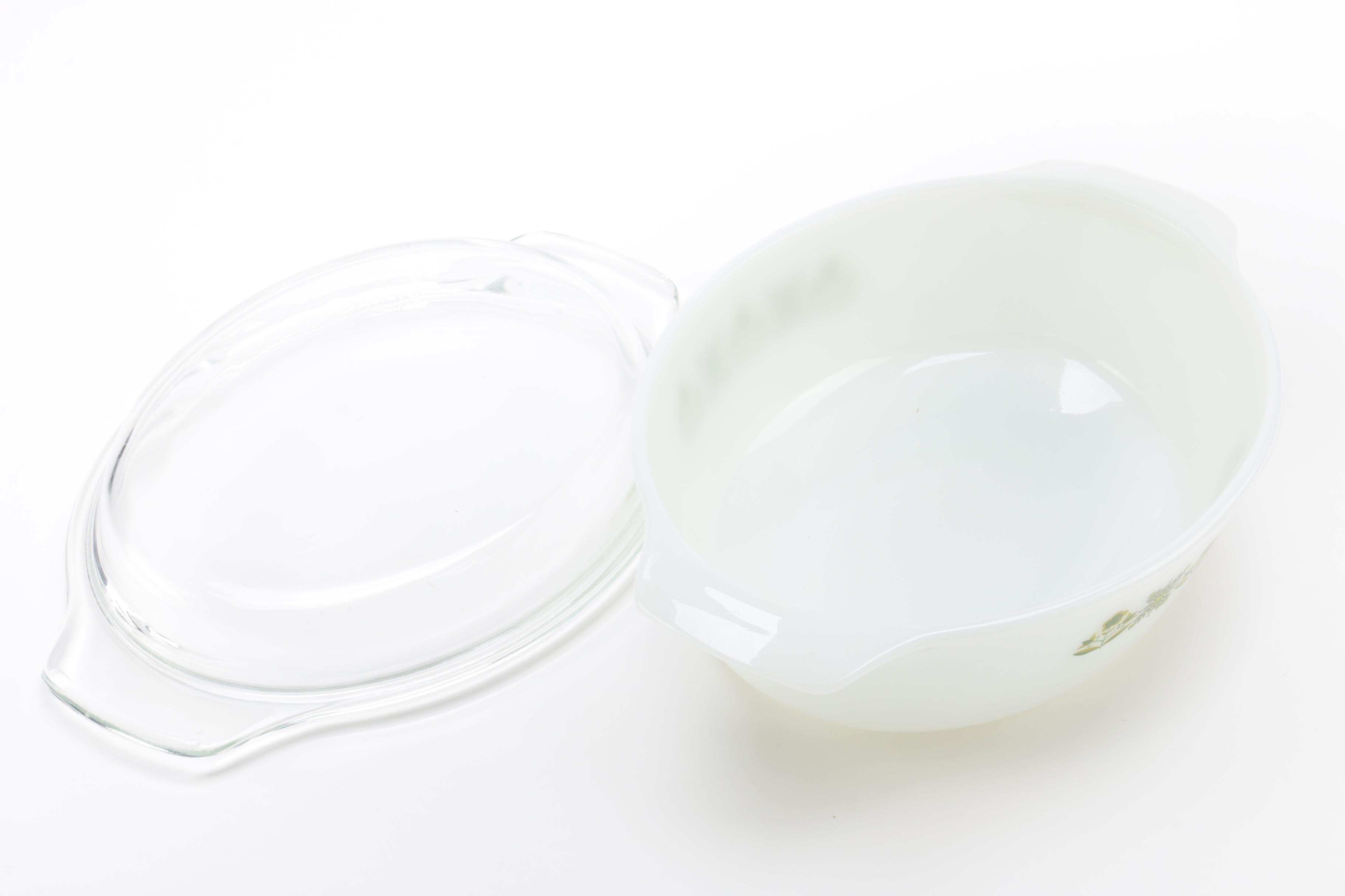 Anchor Hocking "Green Meadow" Casserole Dishes with Lids, Circa 1968-1976