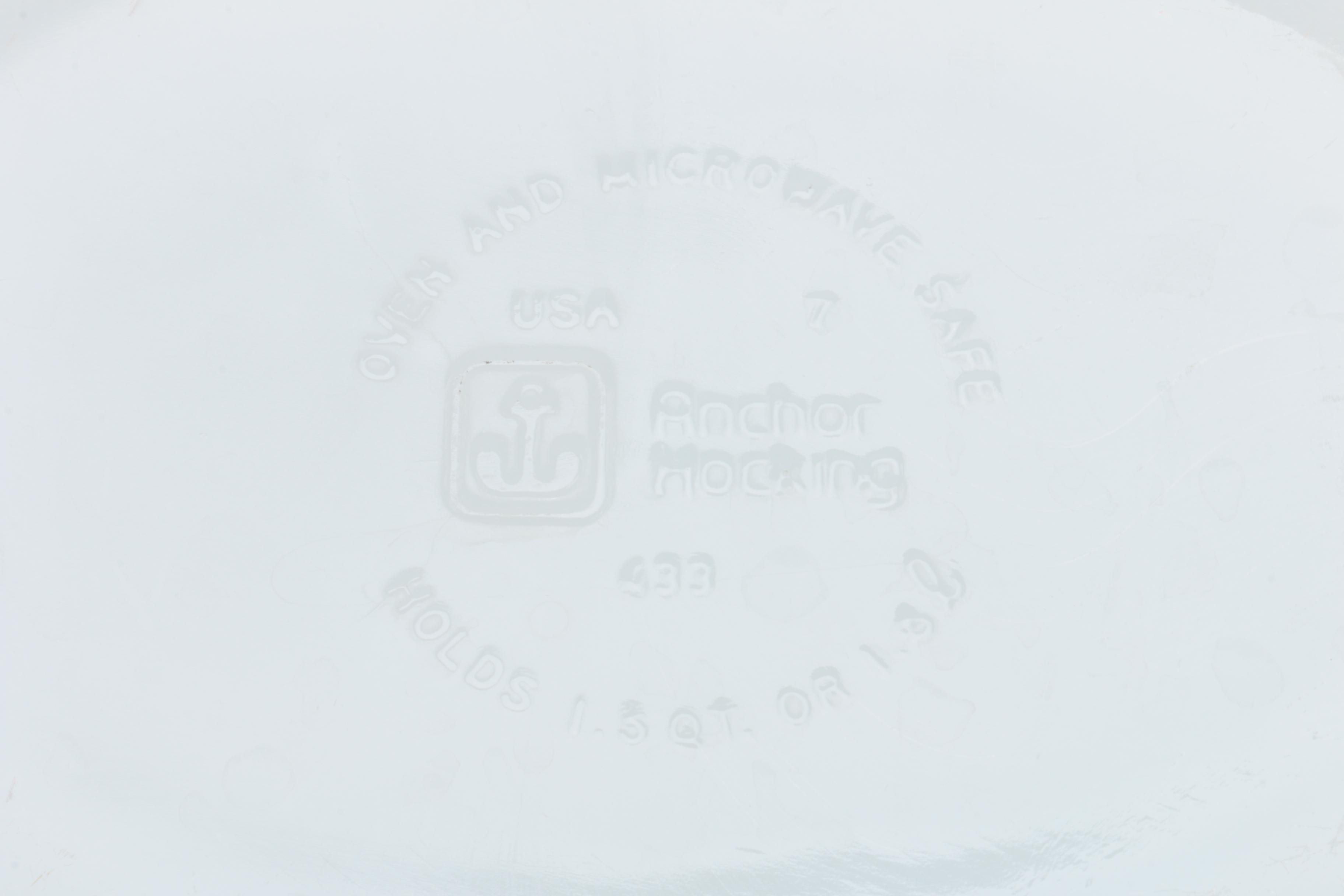 Anchor Hocking "Green Meadow" Casserole Dishes with Lids, Circa 1968-1976