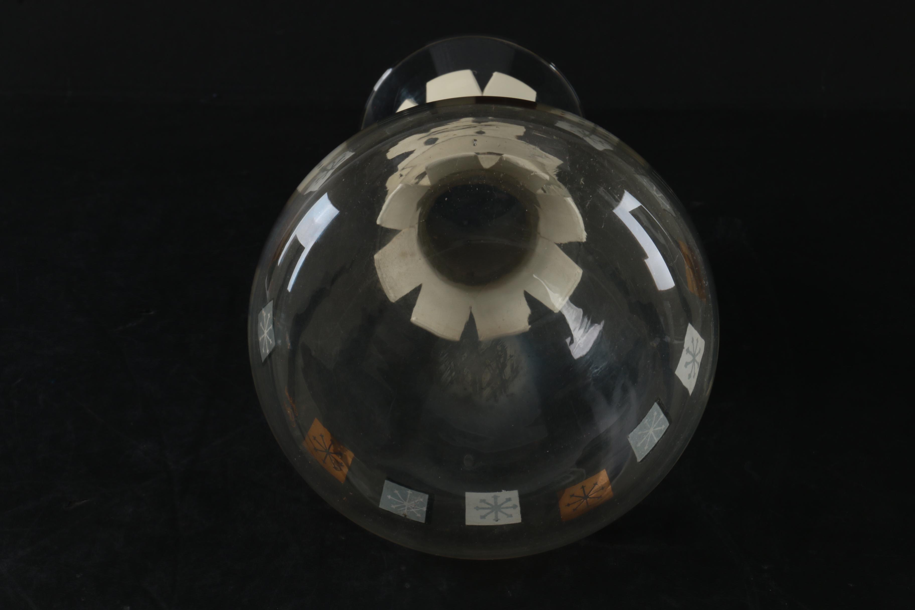 Vintage Atomic Glass Carafe and Tray