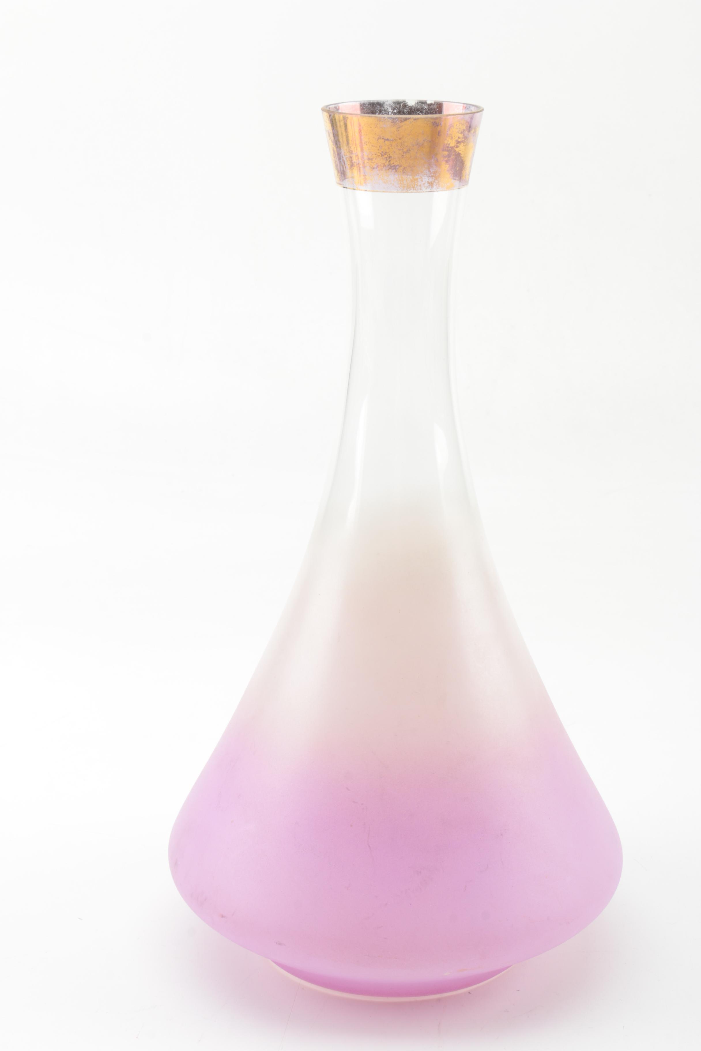 Vintage Blendo Glass Carafe, Wine Glasses and Bowls