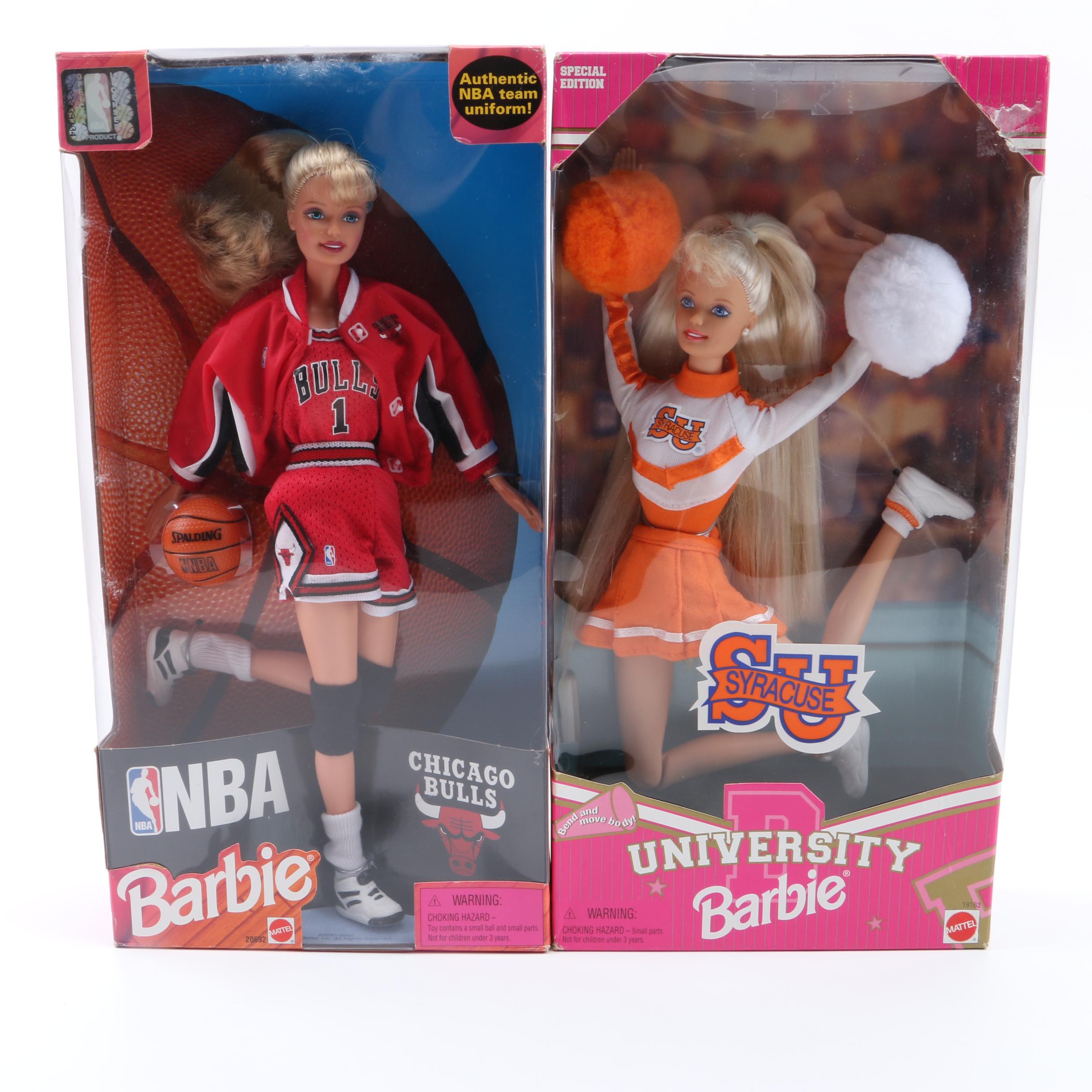 Mattel NBA, Nascar, and University Barbie Dolls