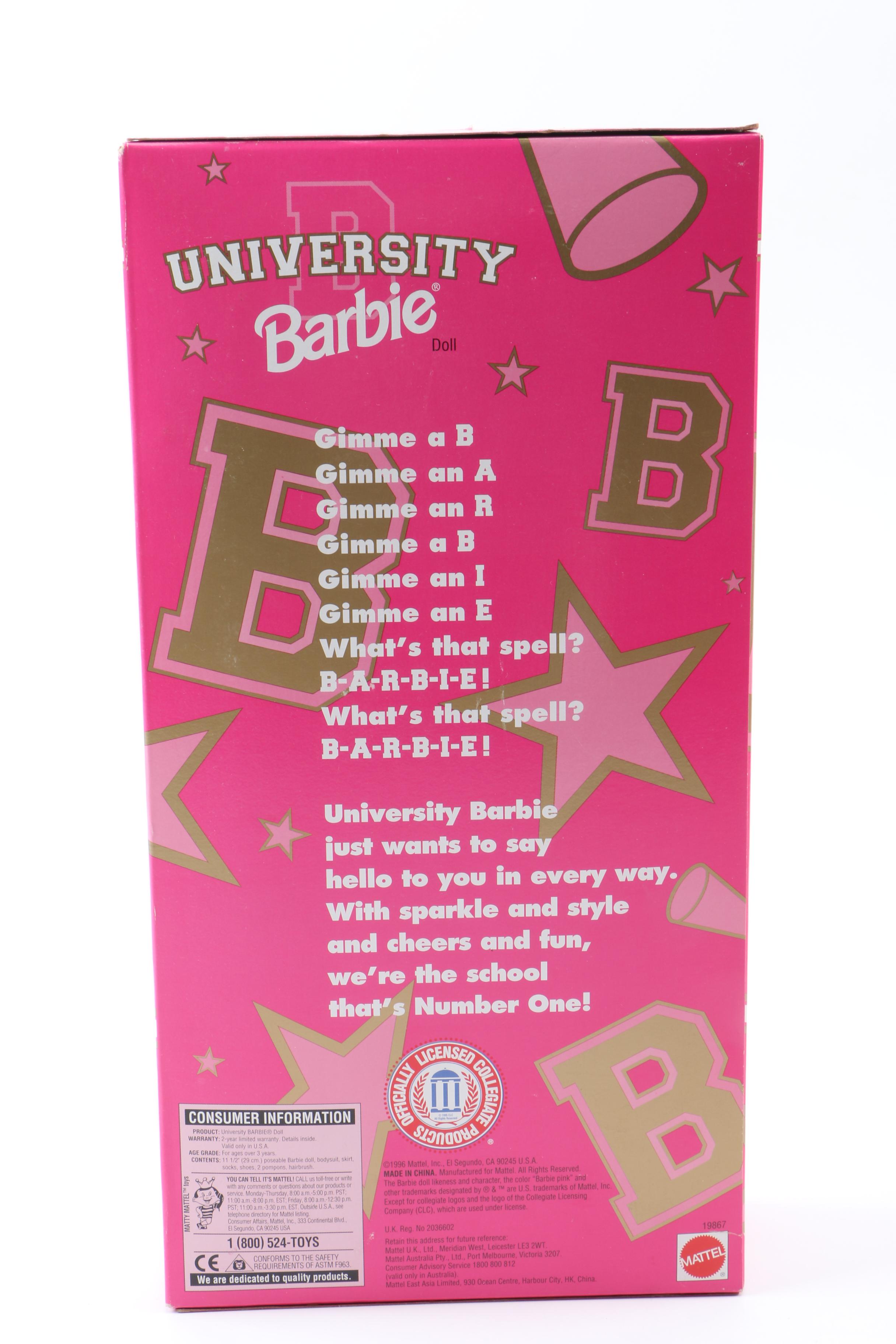 Mattel NBA, Nascar, and University Barbie Dolls