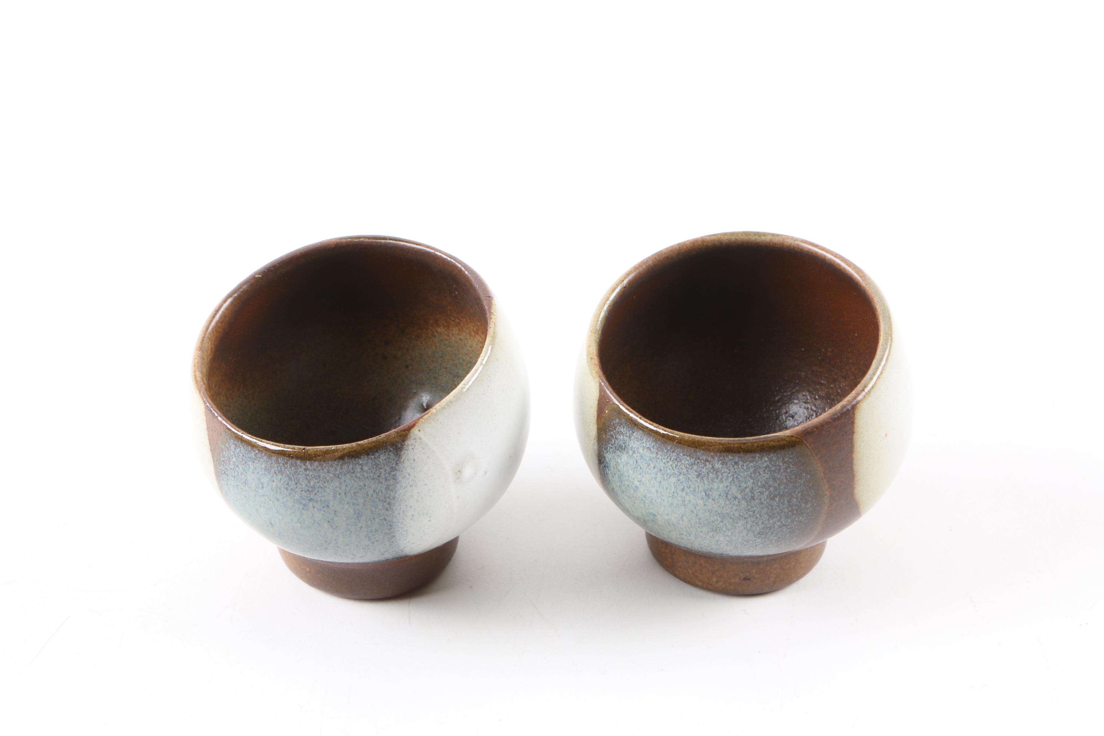 Stoneware Decanter and Cups After Robert Maxwell