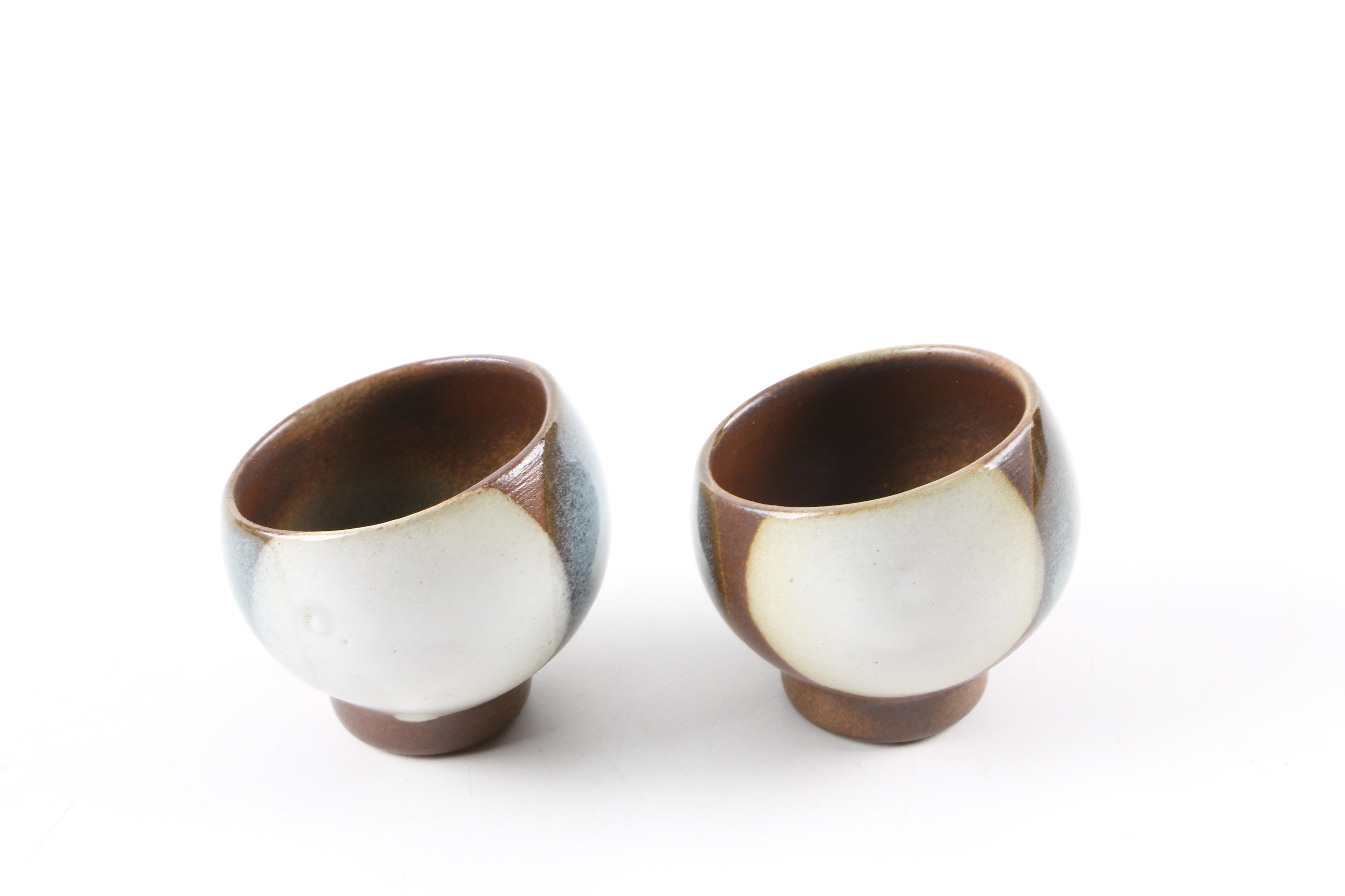 Stoneware Decanter and Cups After Robert Maxwell