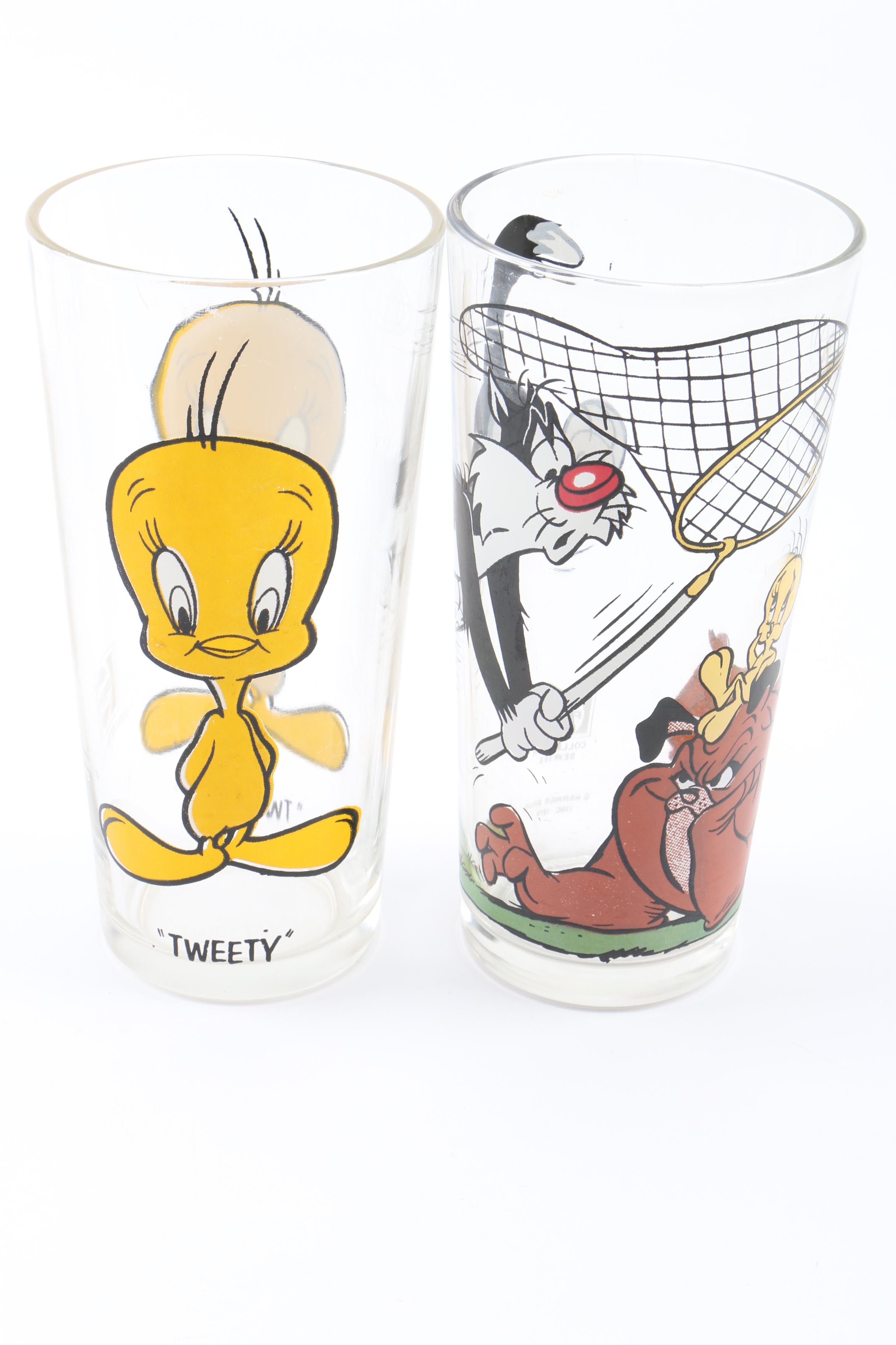 Vintage Looney Tunes Glass Tumblers