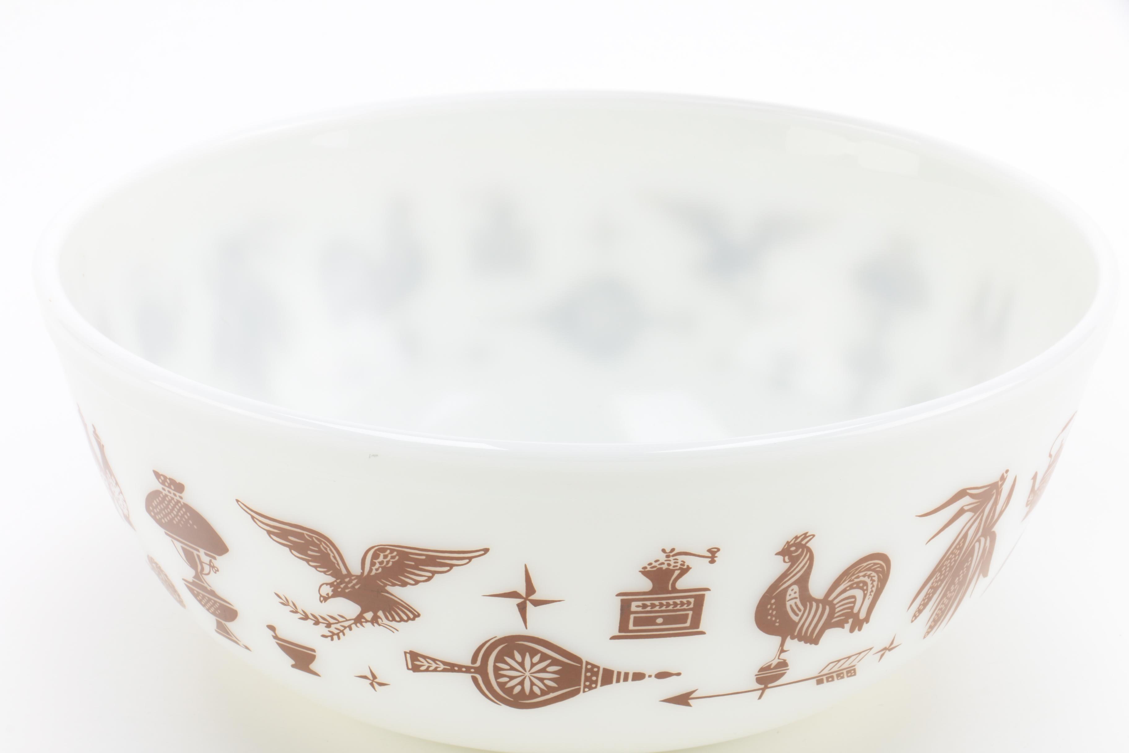 Vintage Pyrex Mixing Bowls Including "Early American" and "Friendship"