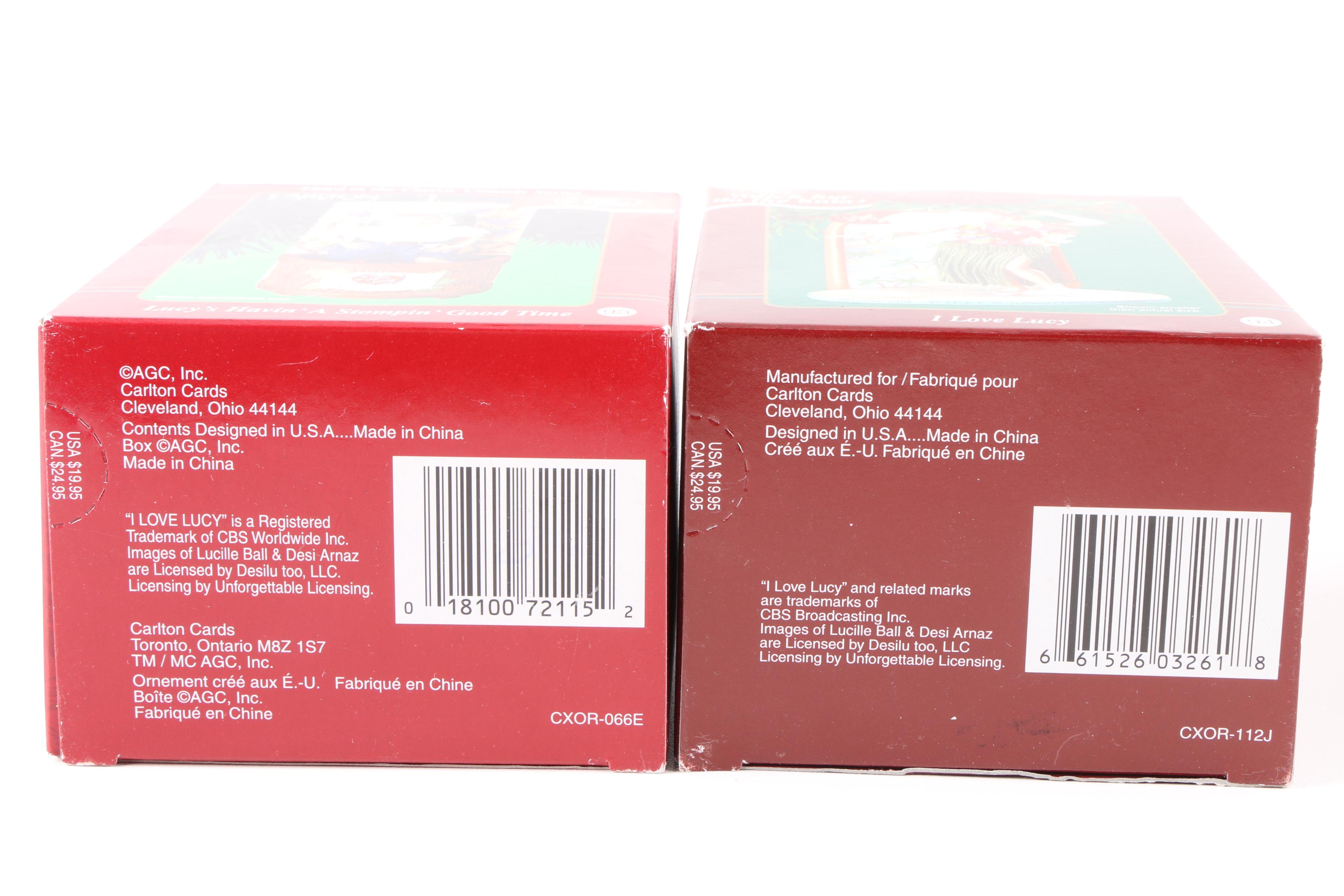 "I Love Lucy" Themed Ornaments