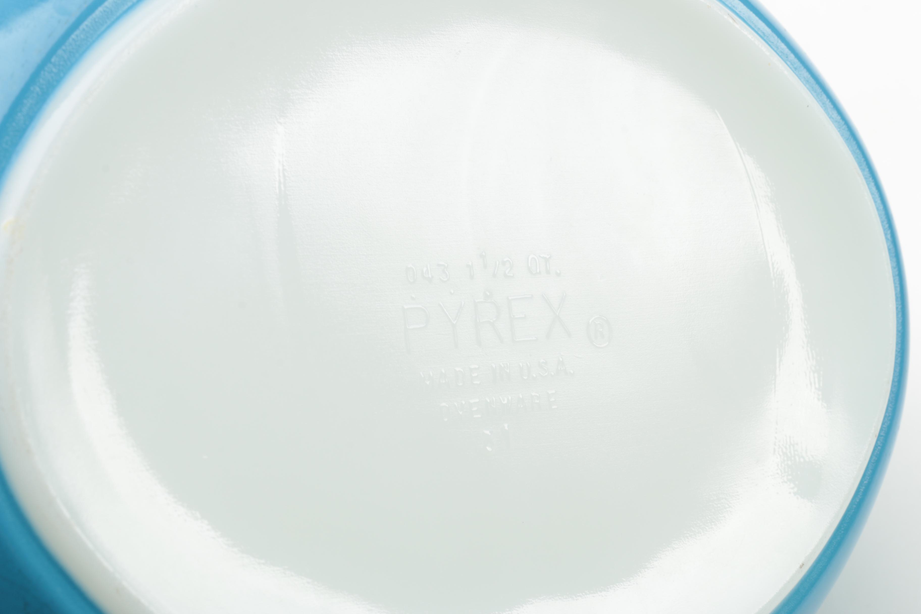 Pyrex "Snowflake Blue" Bakeware, Circa 1972-1975