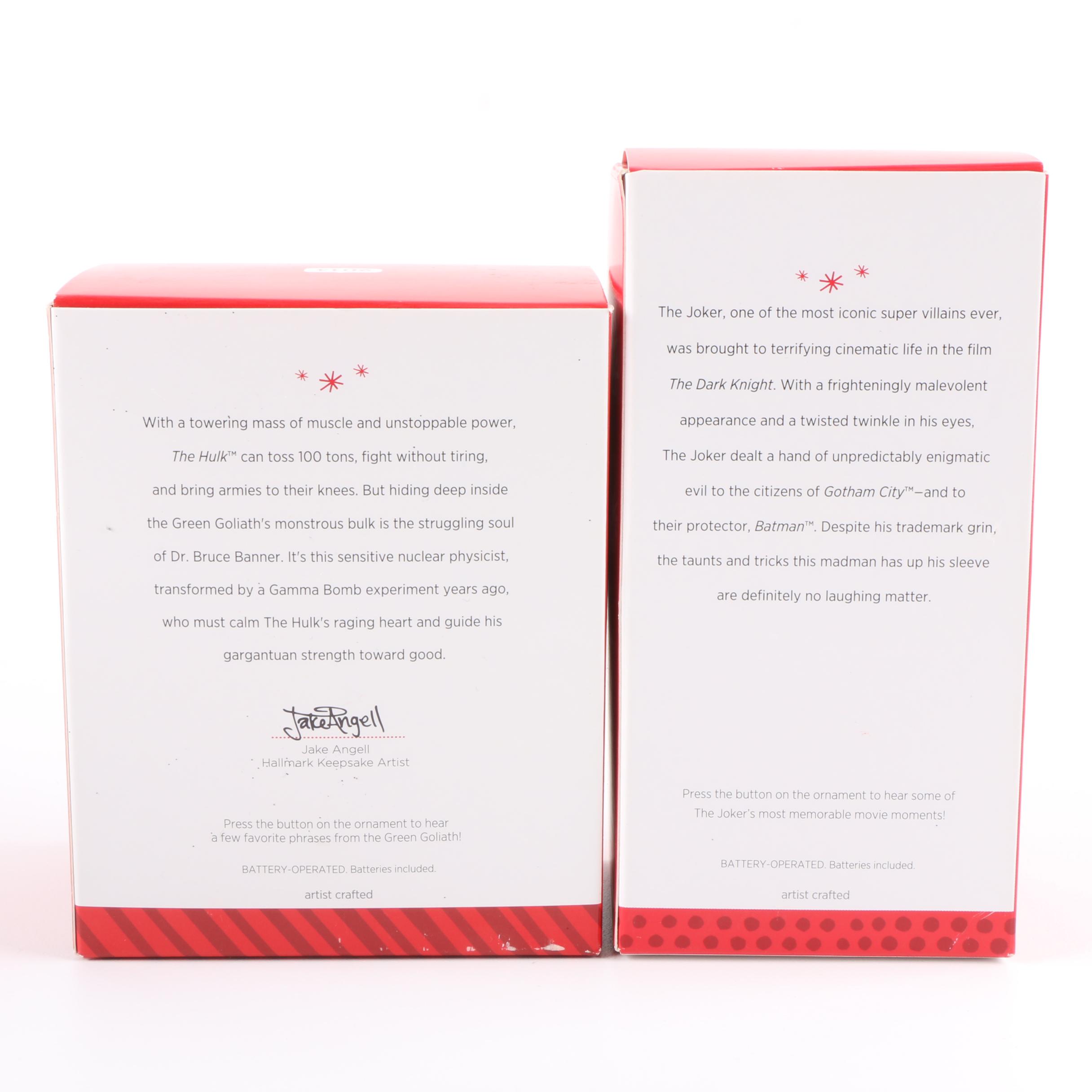 Hallmark "Hulk", "The Joker" and Other Christmas Ornaments