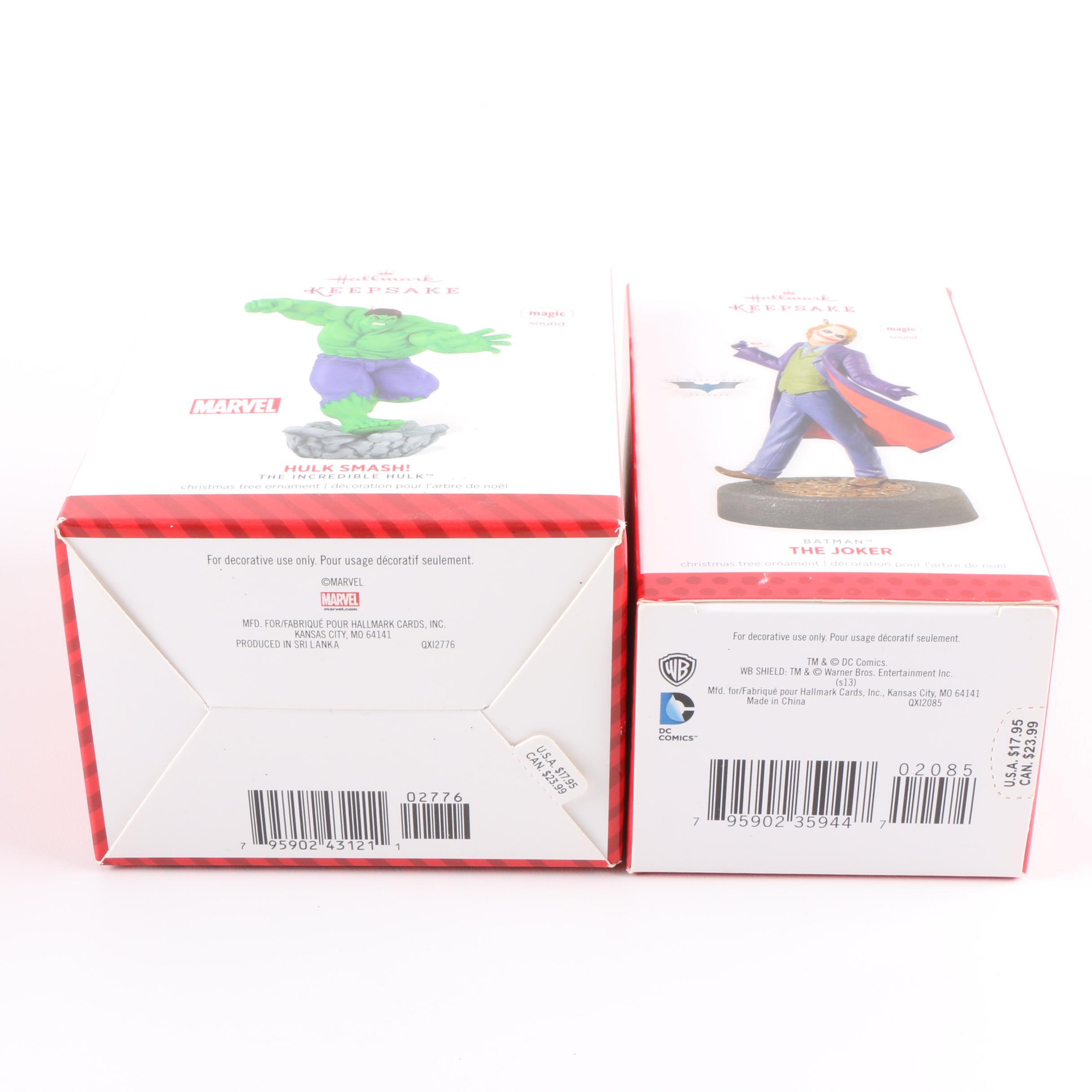 Hallmark "Hulk", "The Joker" and Other Christmas Ornaments