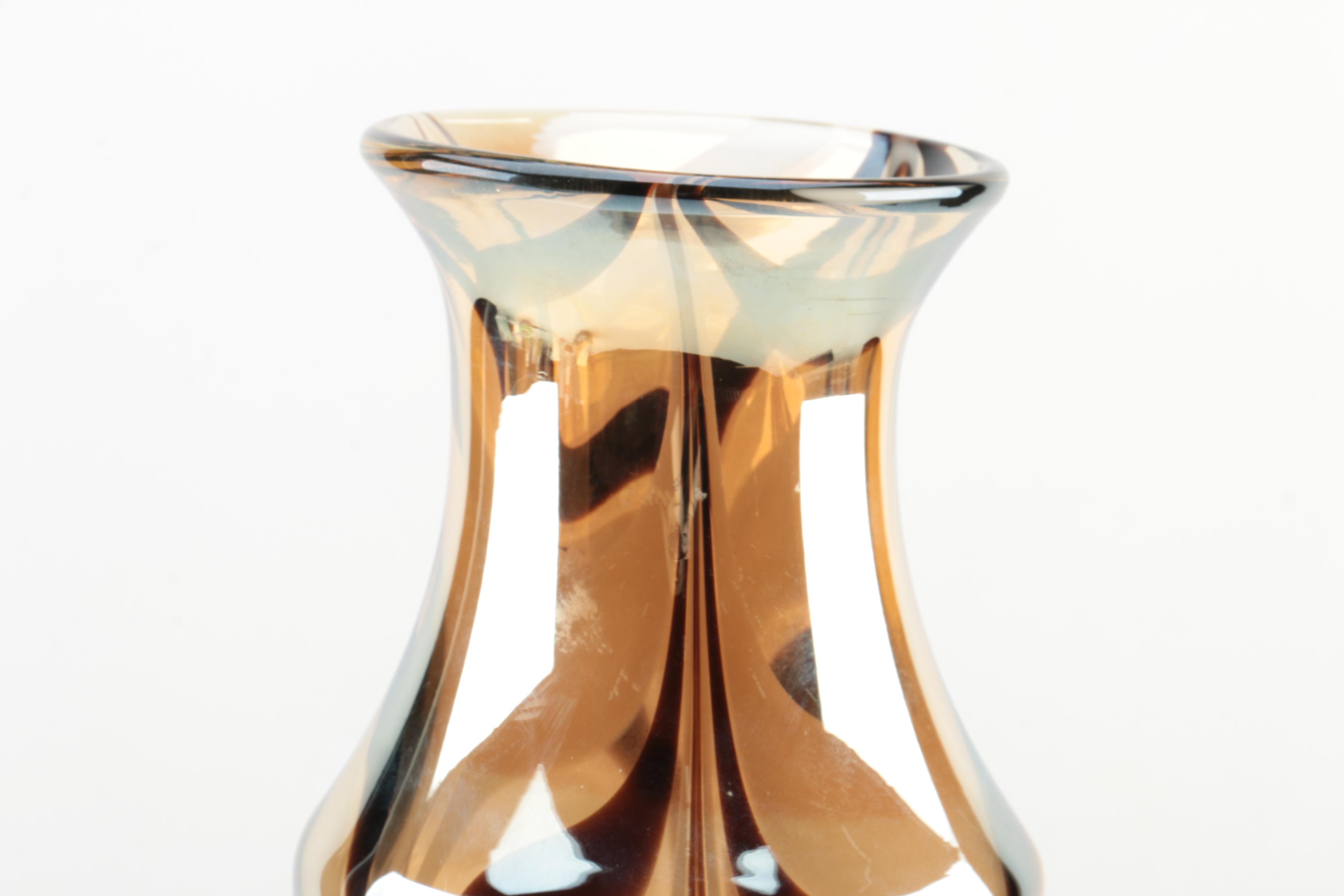 Combed Art Glass Flower Vase