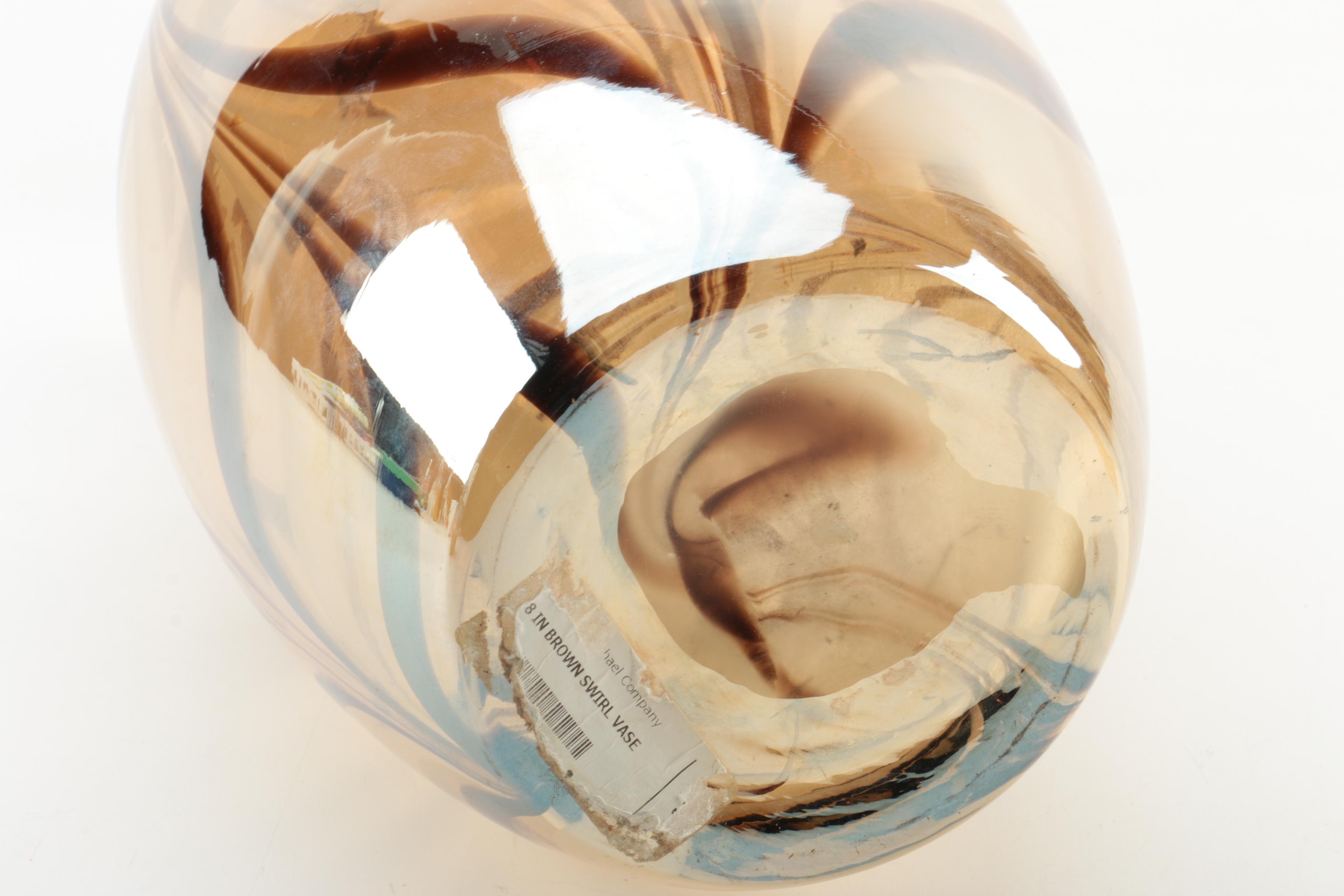 Combed Art Glass Flower Vase