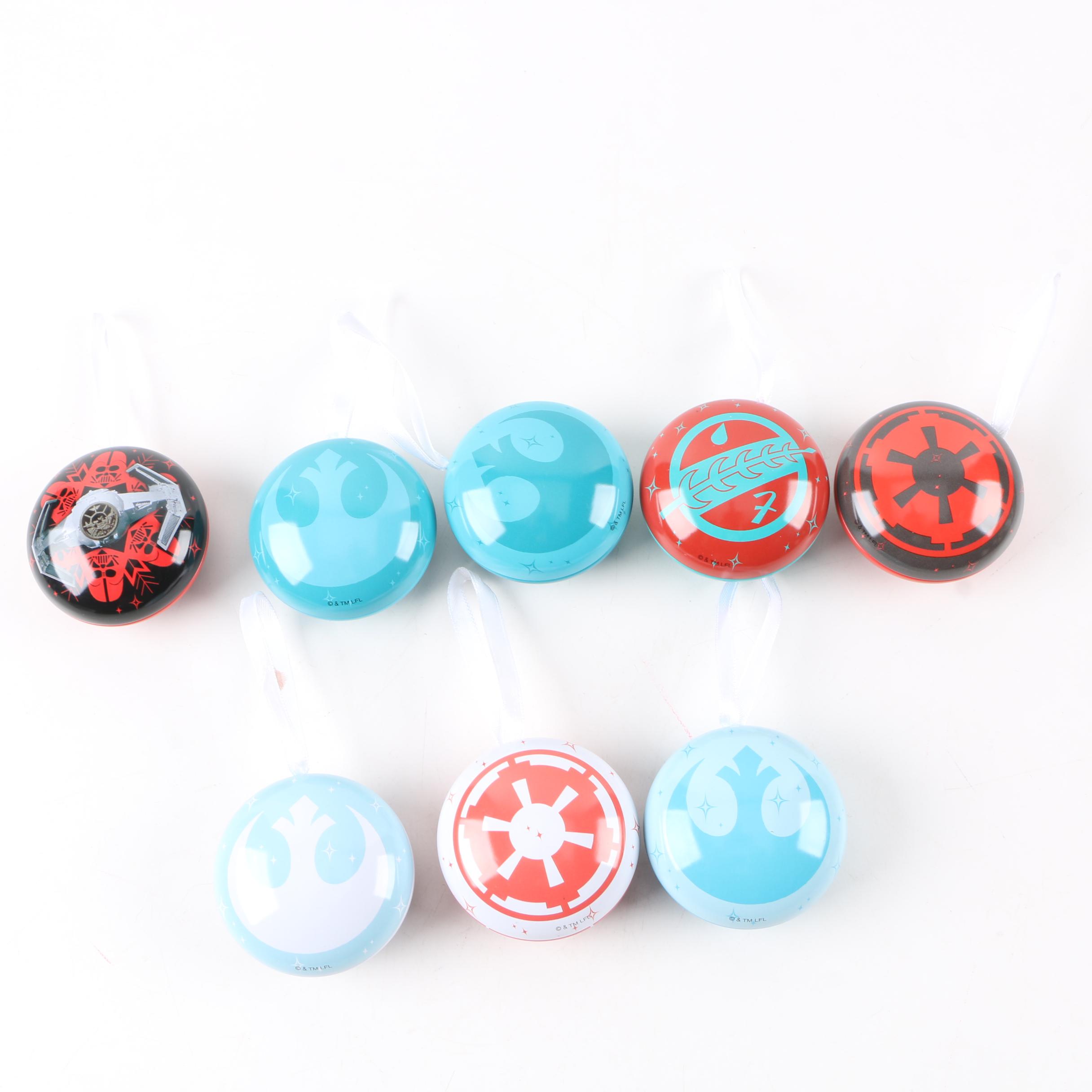 Collection of Star Wars Themed Glass Holiday Ornaments