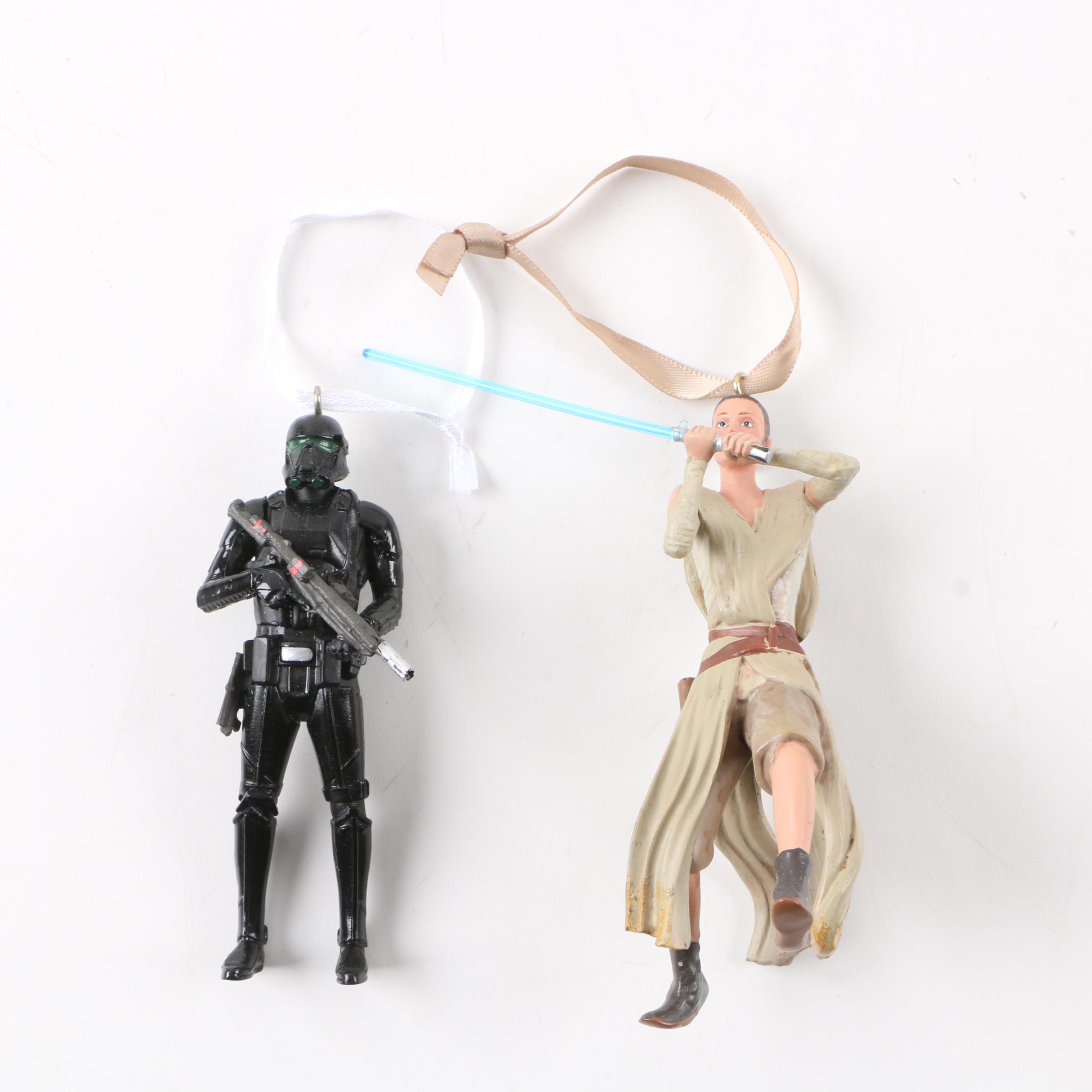 Collection of Star Wars Themed Glass Holiday Ornaments