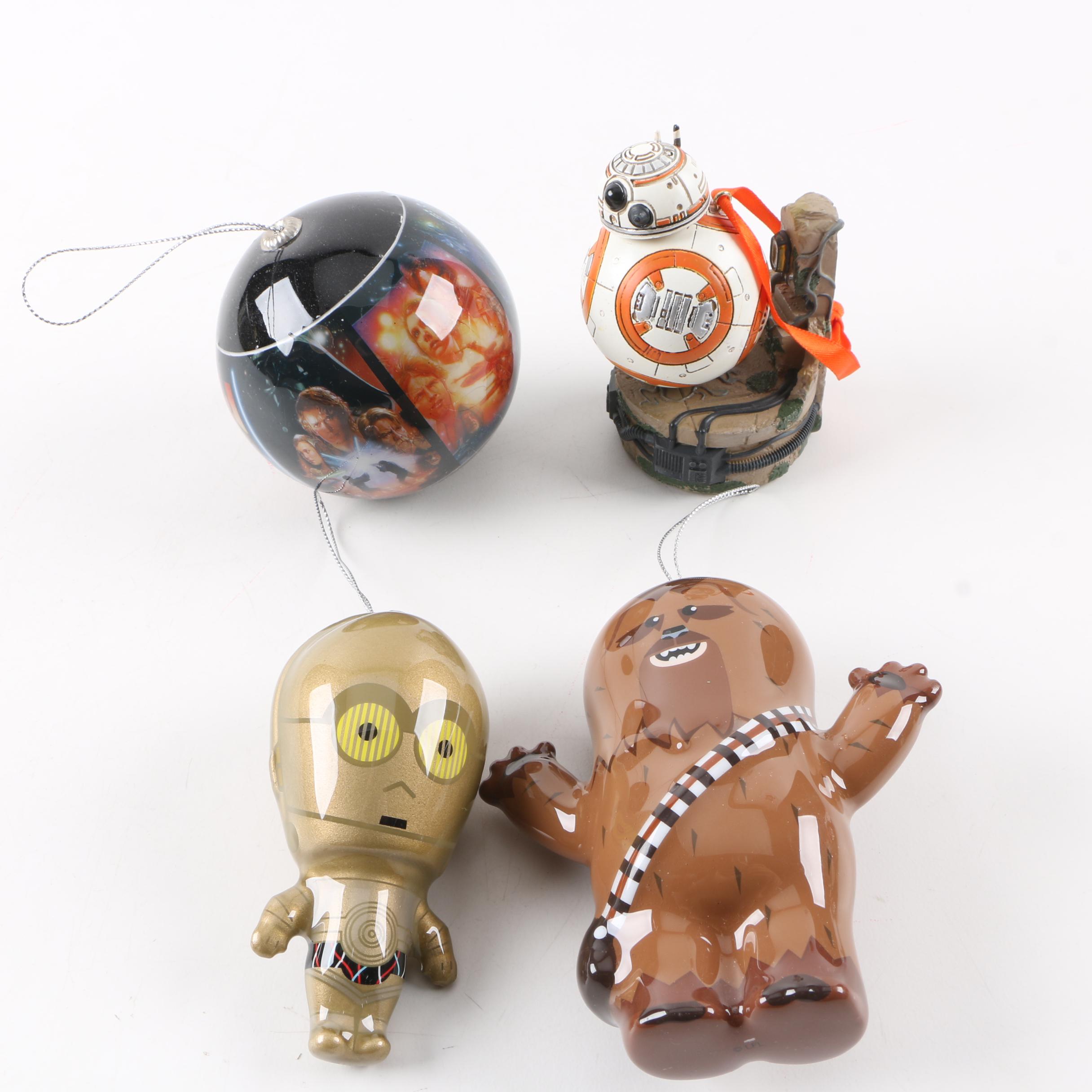 Collection of Star Wars Themed Glass Holiday Ornaments