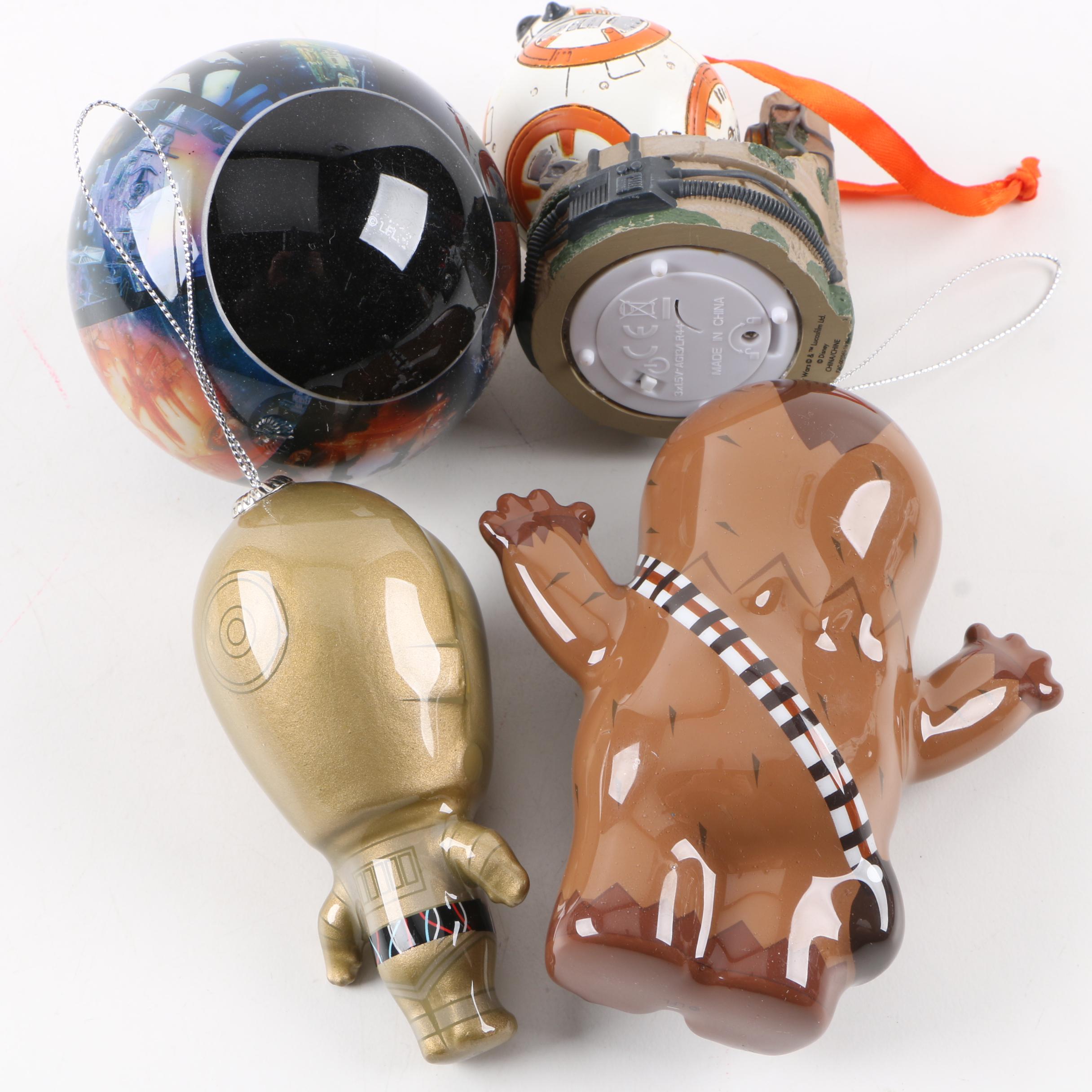 Collection of Star Wars Themed Glass Holiday Ornaments