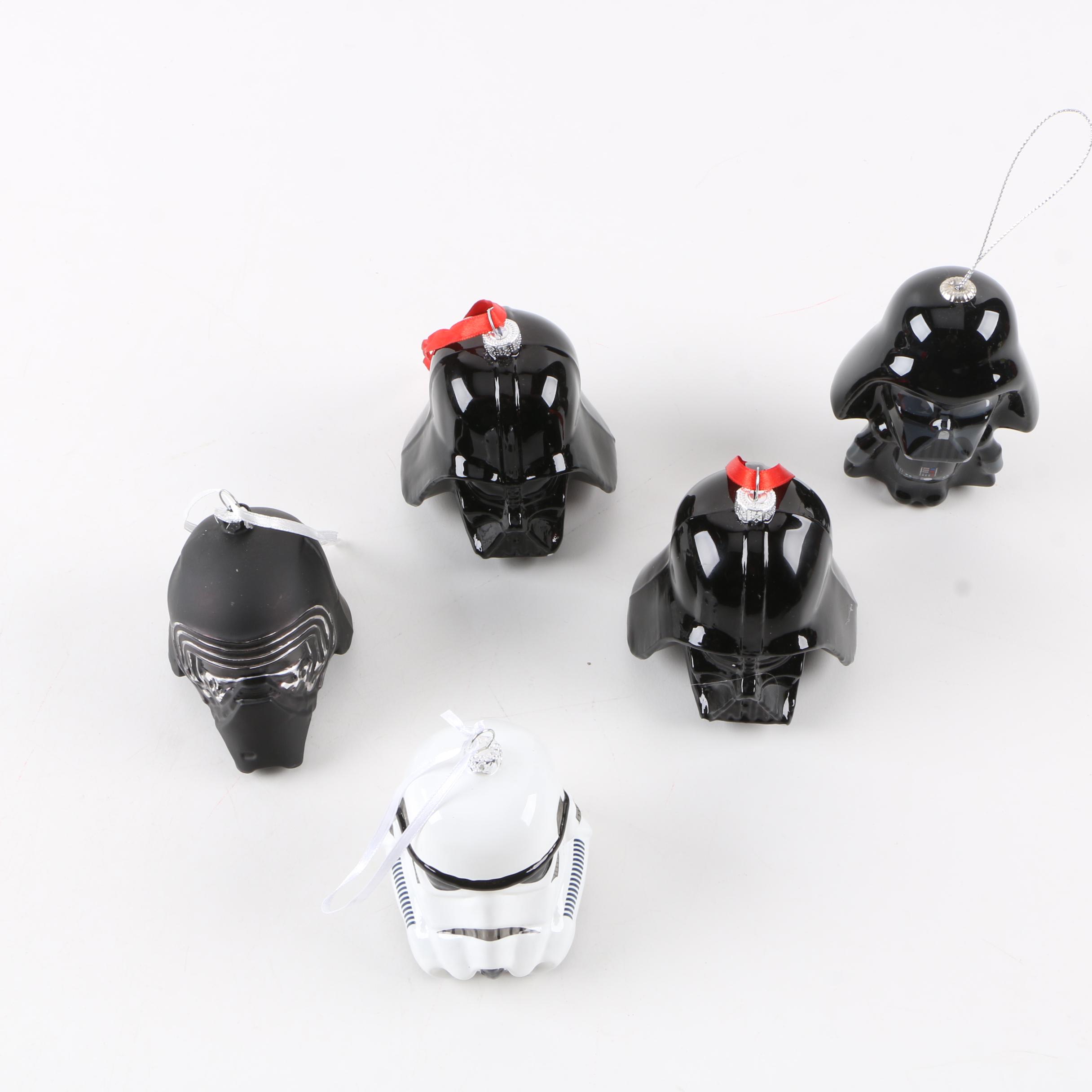 Collection of Star Wars Themed Glass Holiday Ornaments