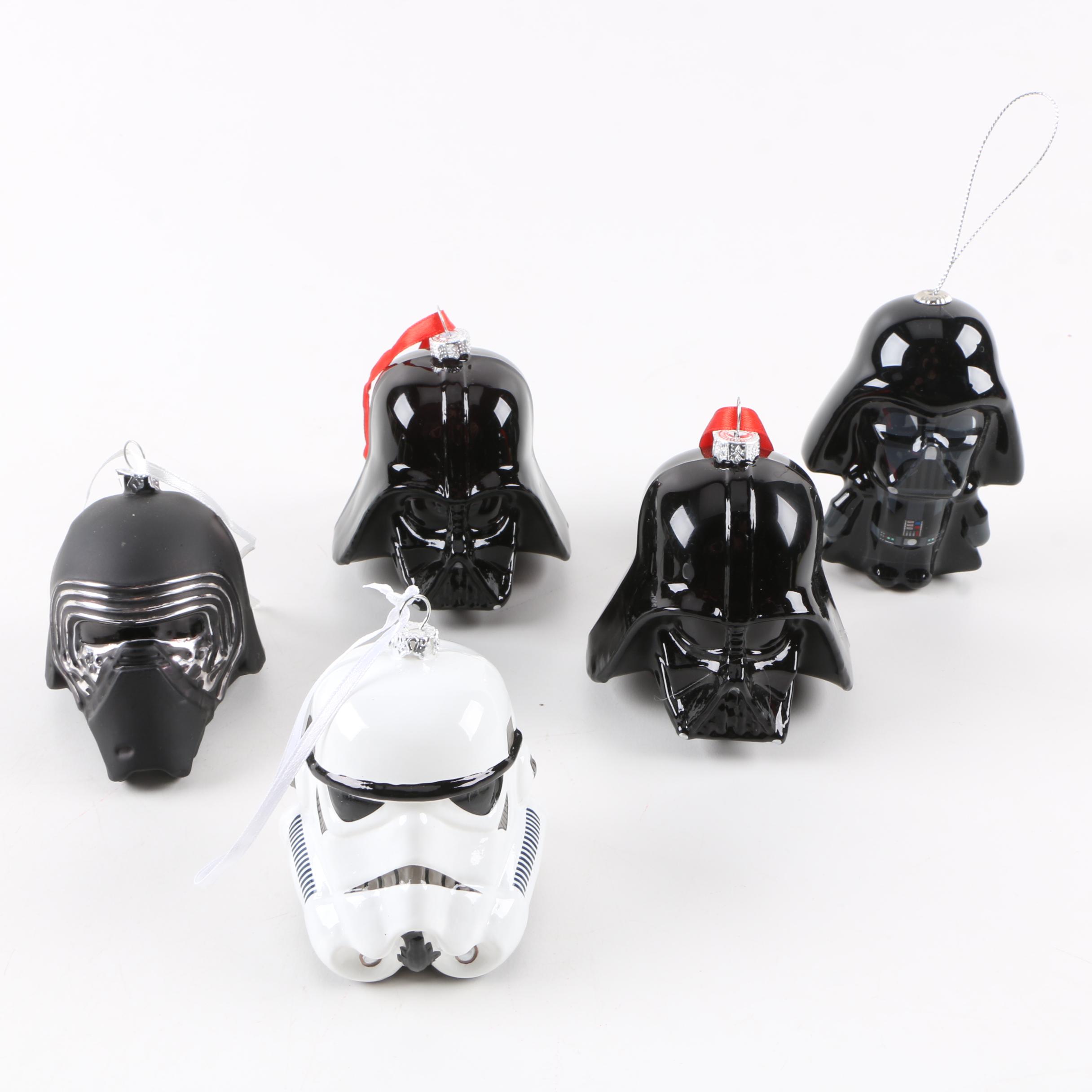 Collection of Star Wars Themed Glass Holiday Ornaments