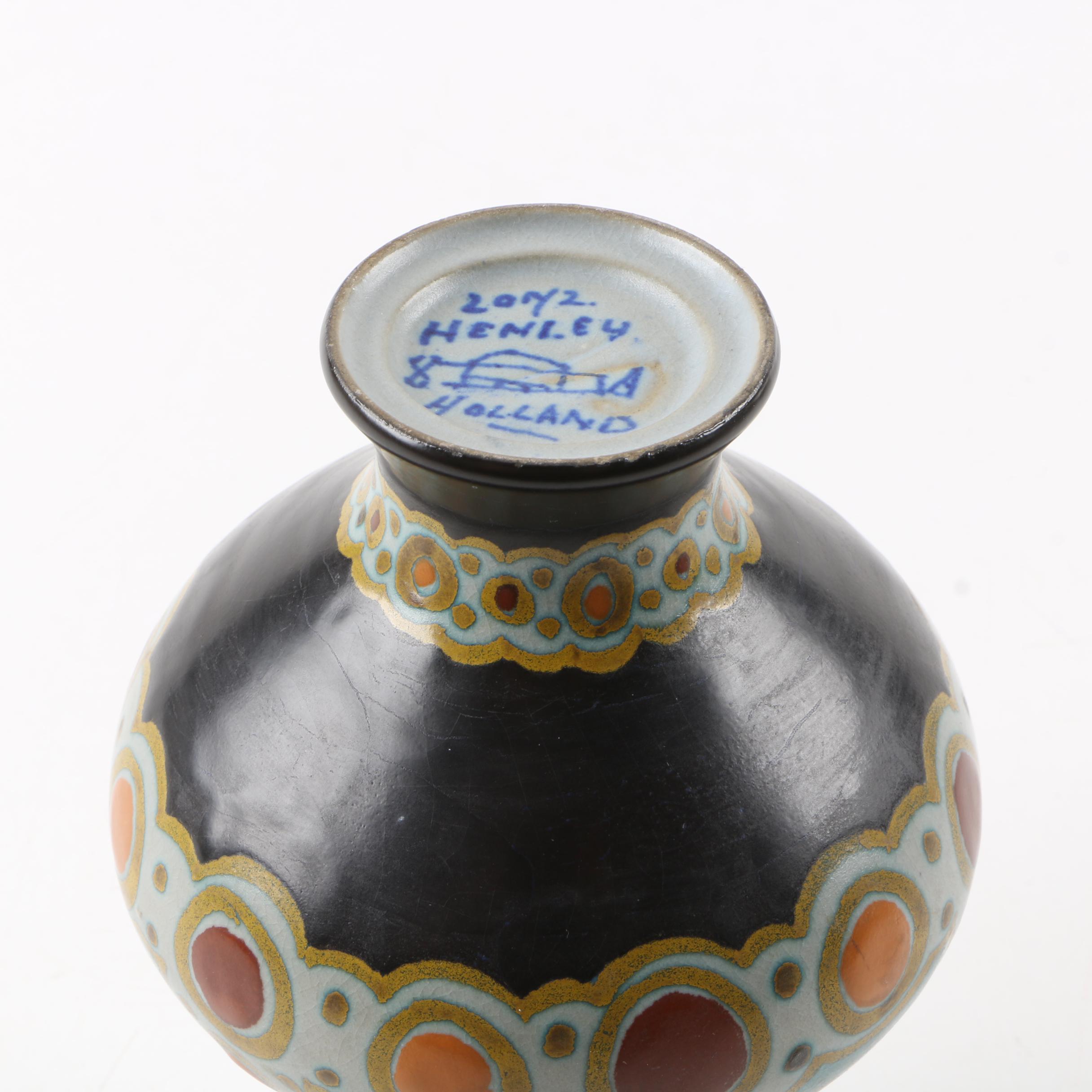 1923 Gouda Pottery "Henley" Art Deco Style Vase