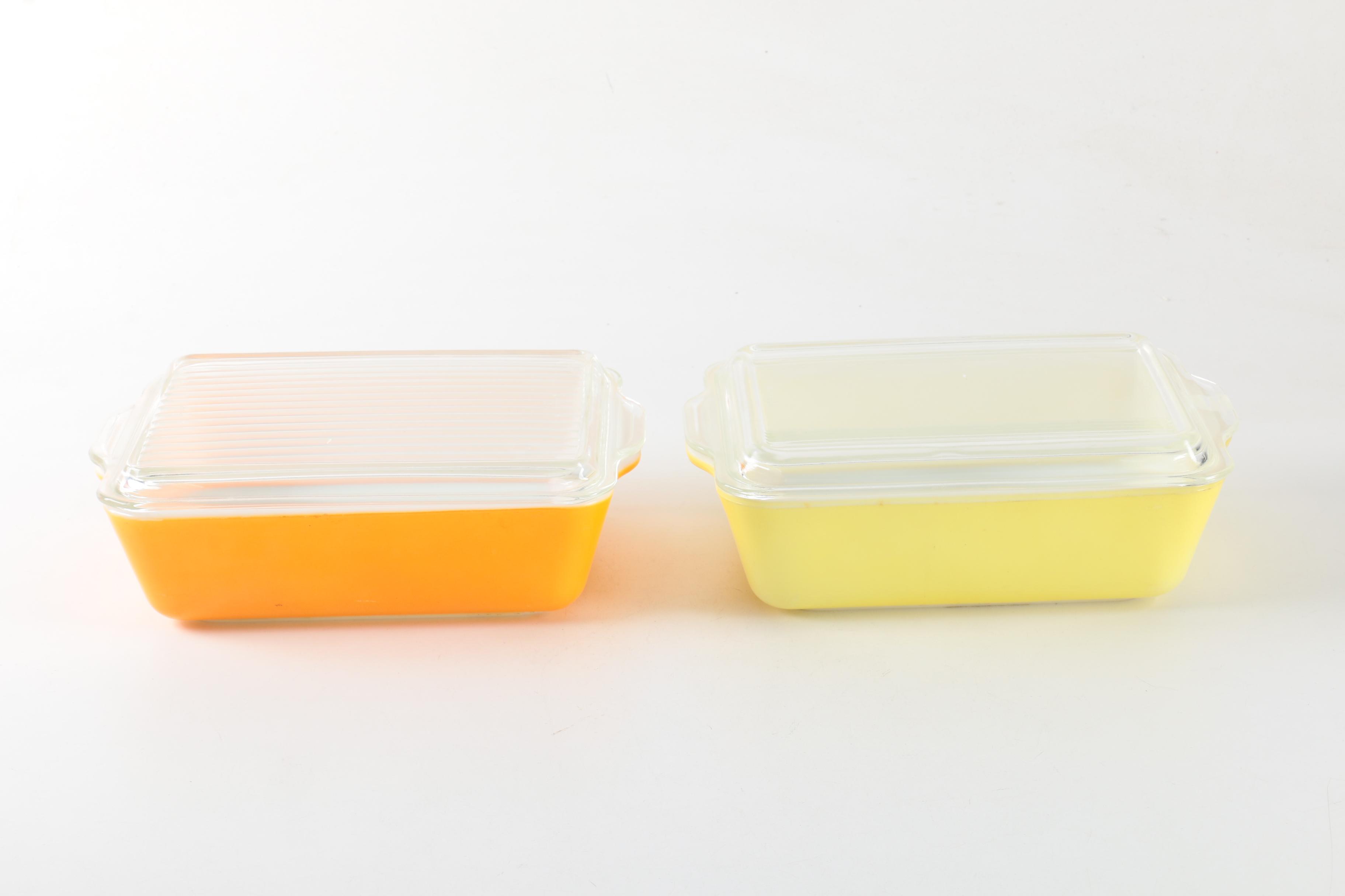 Pyrex "Primary Colors" Mixing Bowls and Refrigerator Dishes 1945-49