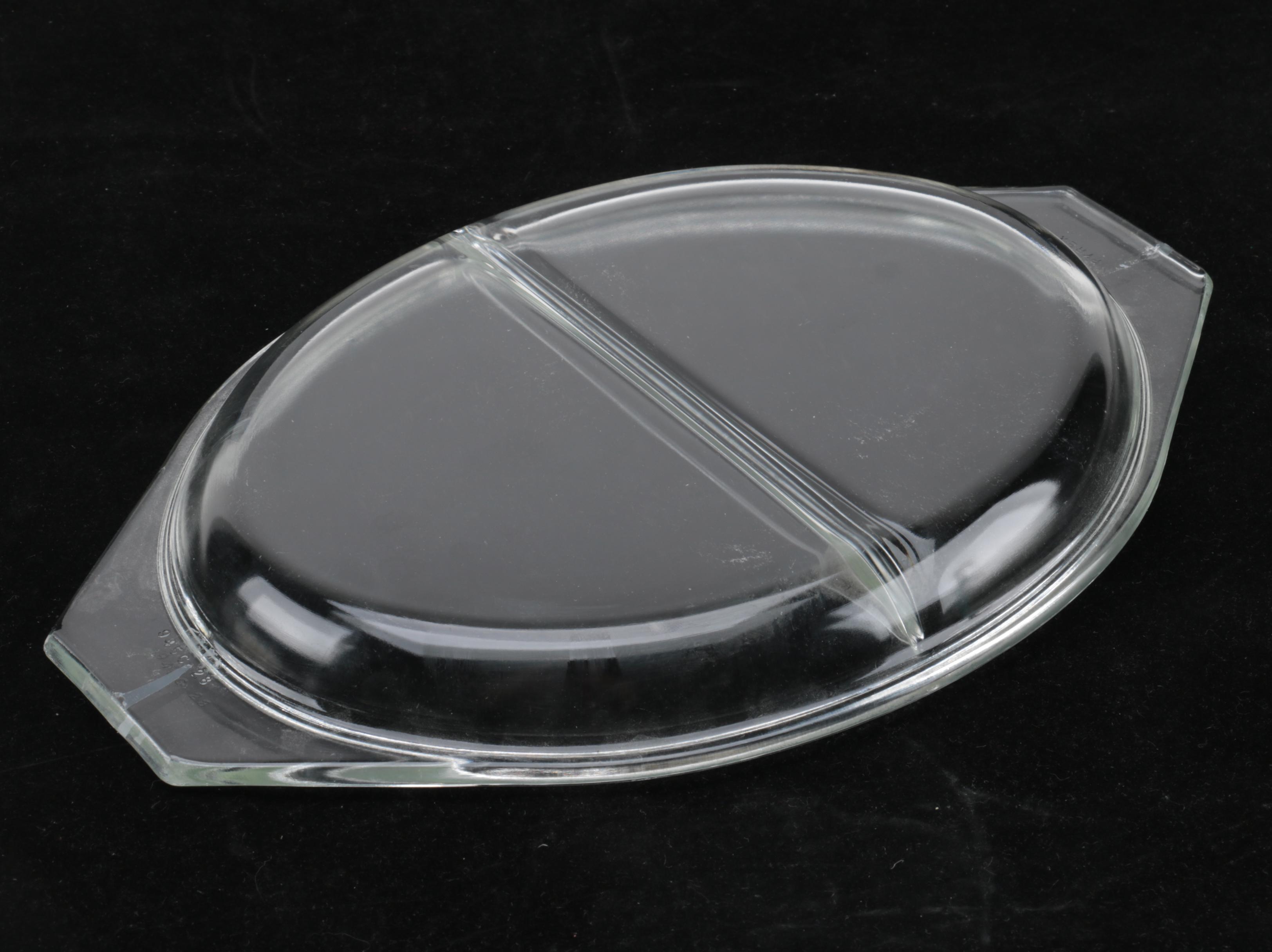 Pyrex "Royal Wheat" Divided Casserole Dish with Lids, Circa 1960