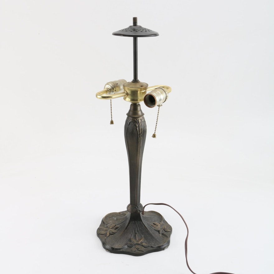 Art Nouveau Metal Table Lamp Base