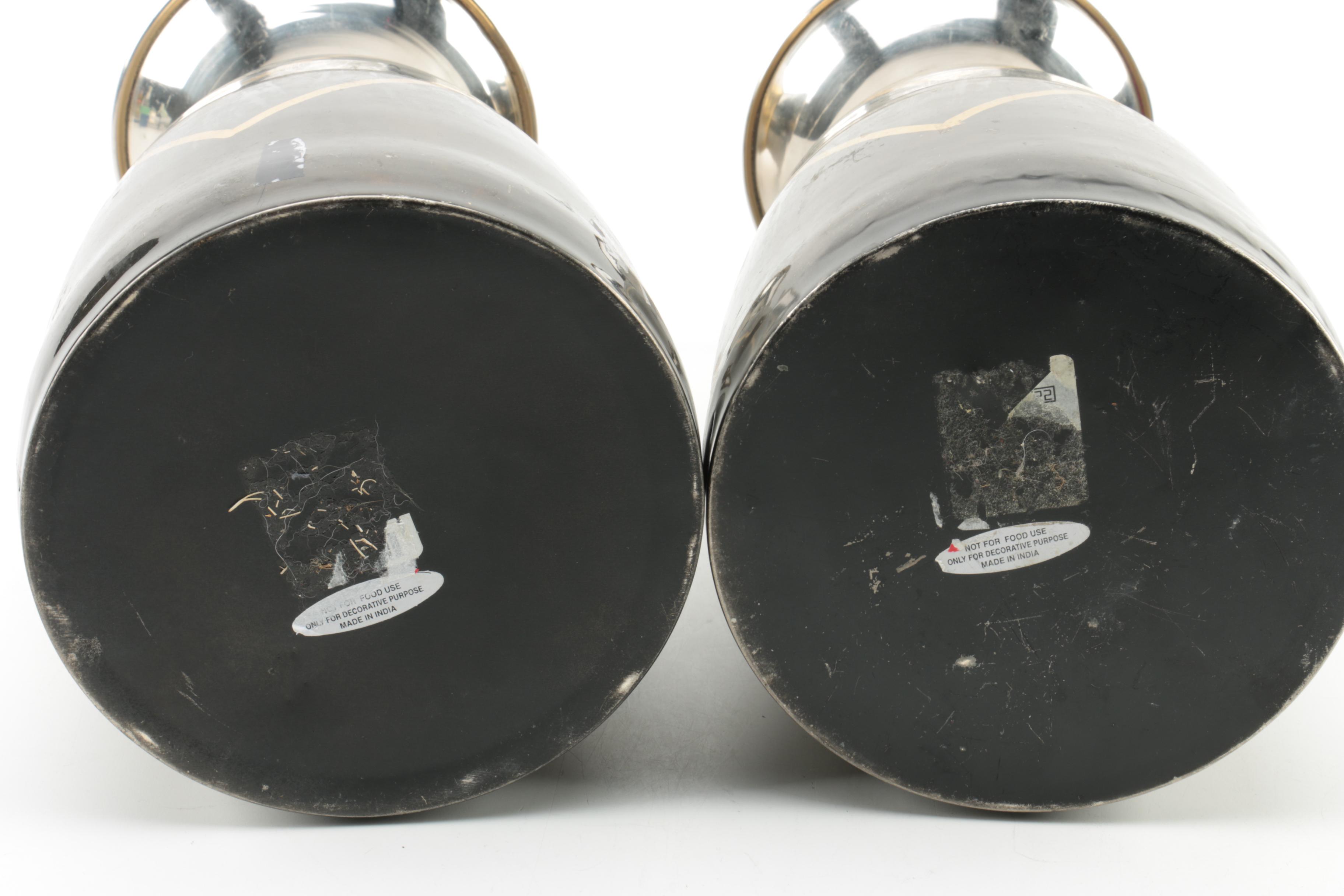 Matching Metal Vases