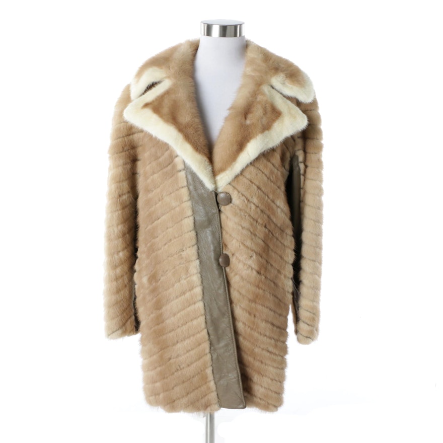 Women's Vintage Mink Fur and Leather Coat