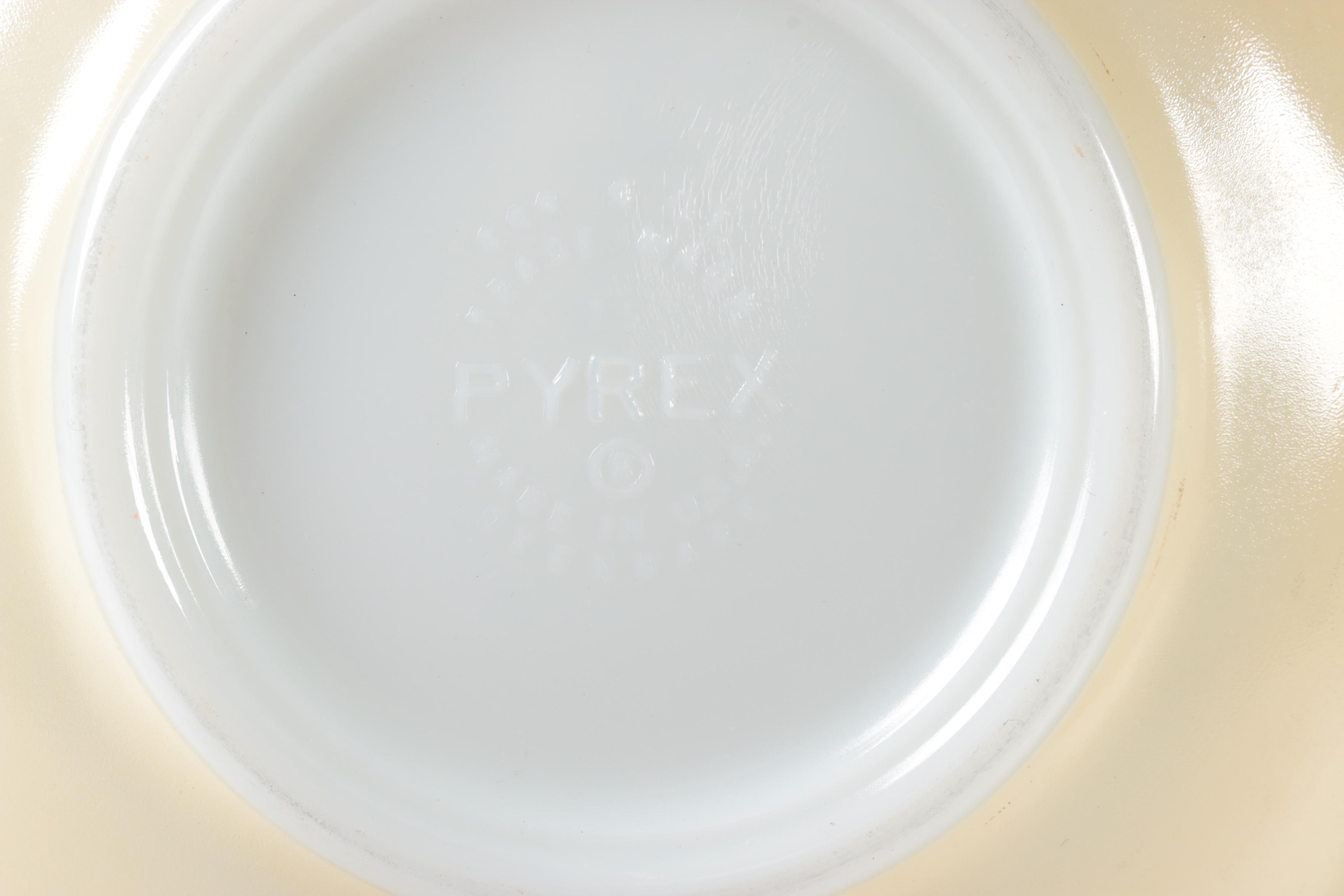 Vintage Pyrex "Golden Scroll", "Golden Tulip" and "Gourmet" Bowls and Casseroles