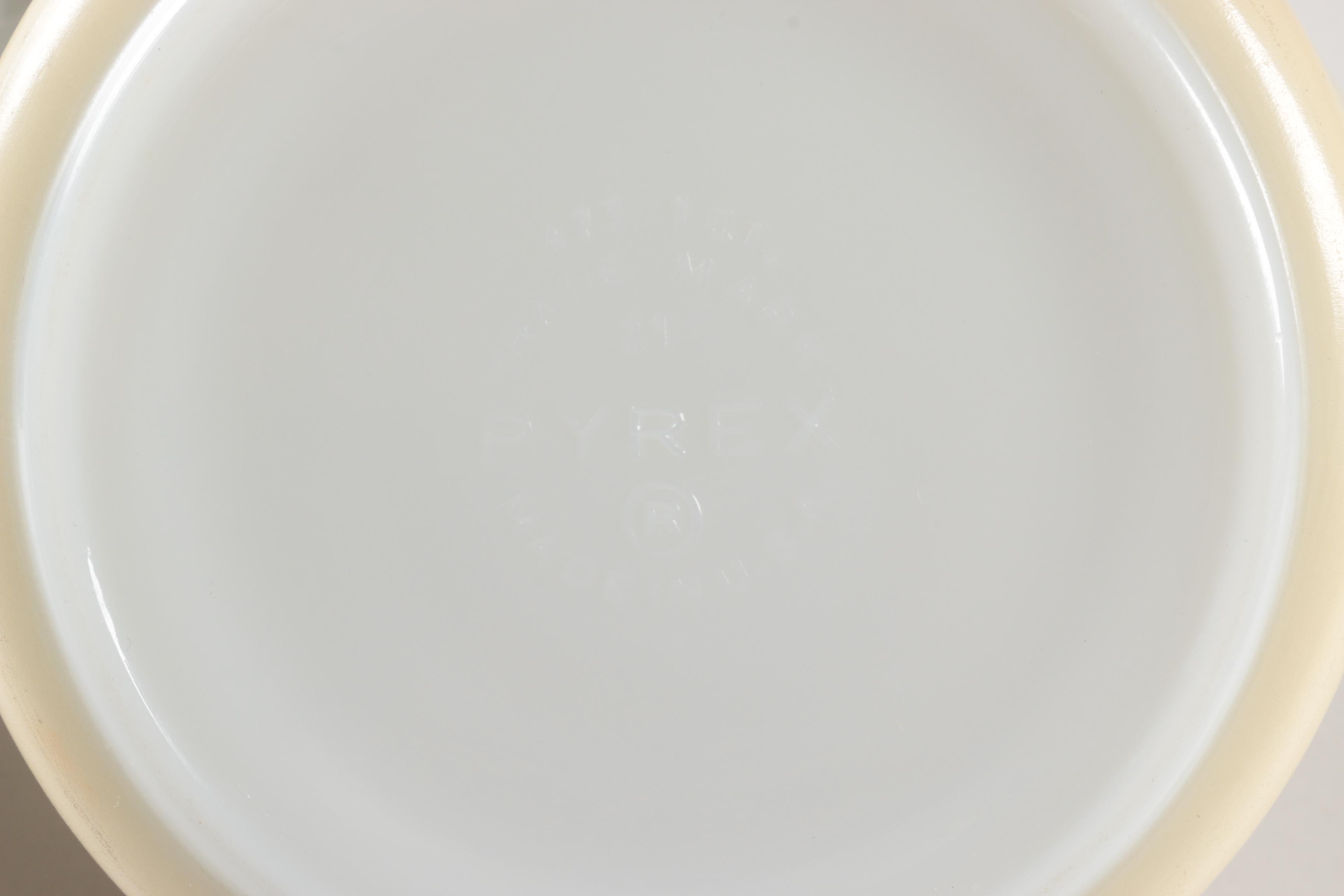 Vintage Pyrex "Golden Scroll", "Golden Tulip" and "Gourmet" Bowls and Casseroles