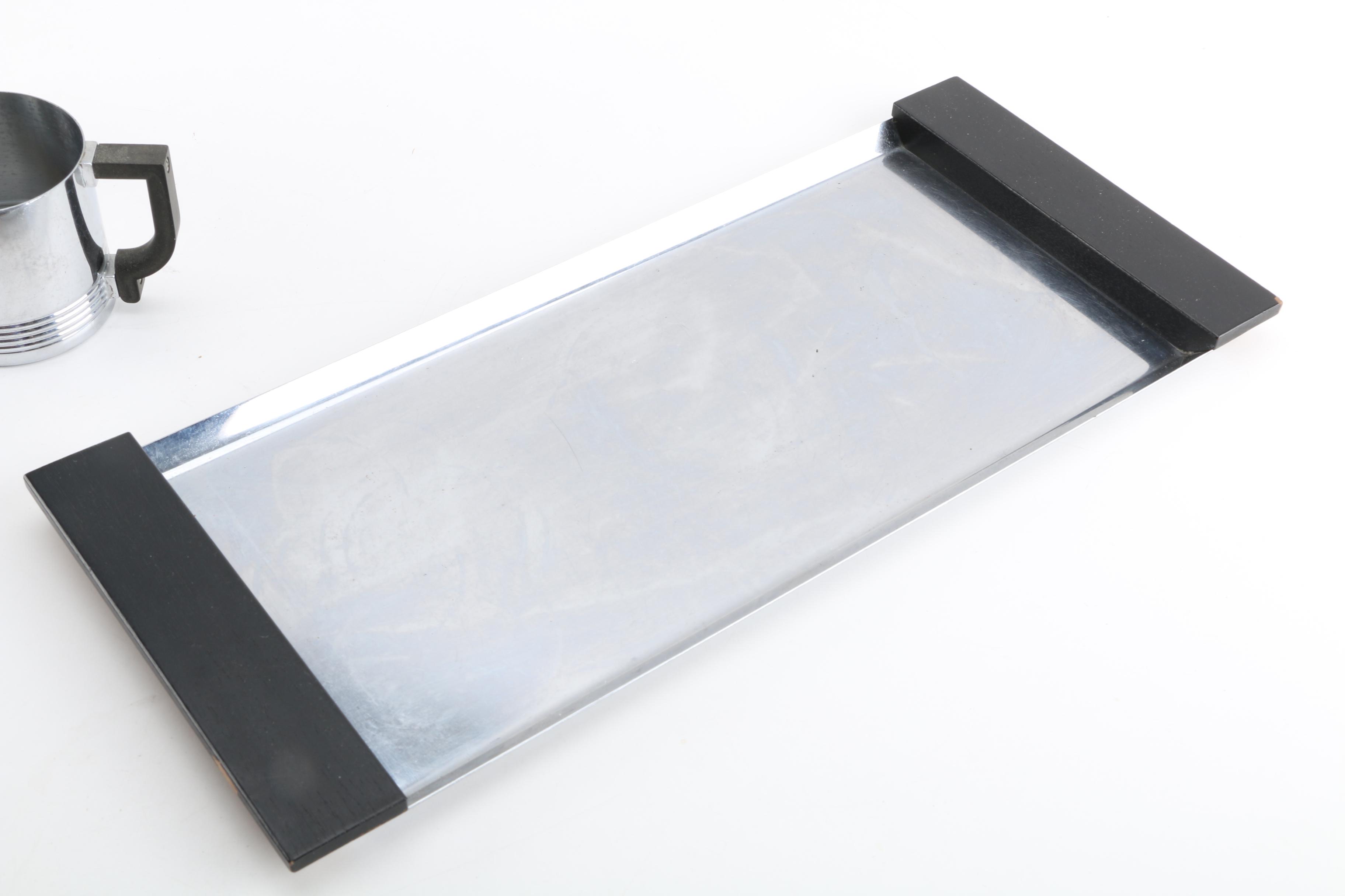 "Continental" Chromed Metal Coffee Service by Walter von Nessen for Chase