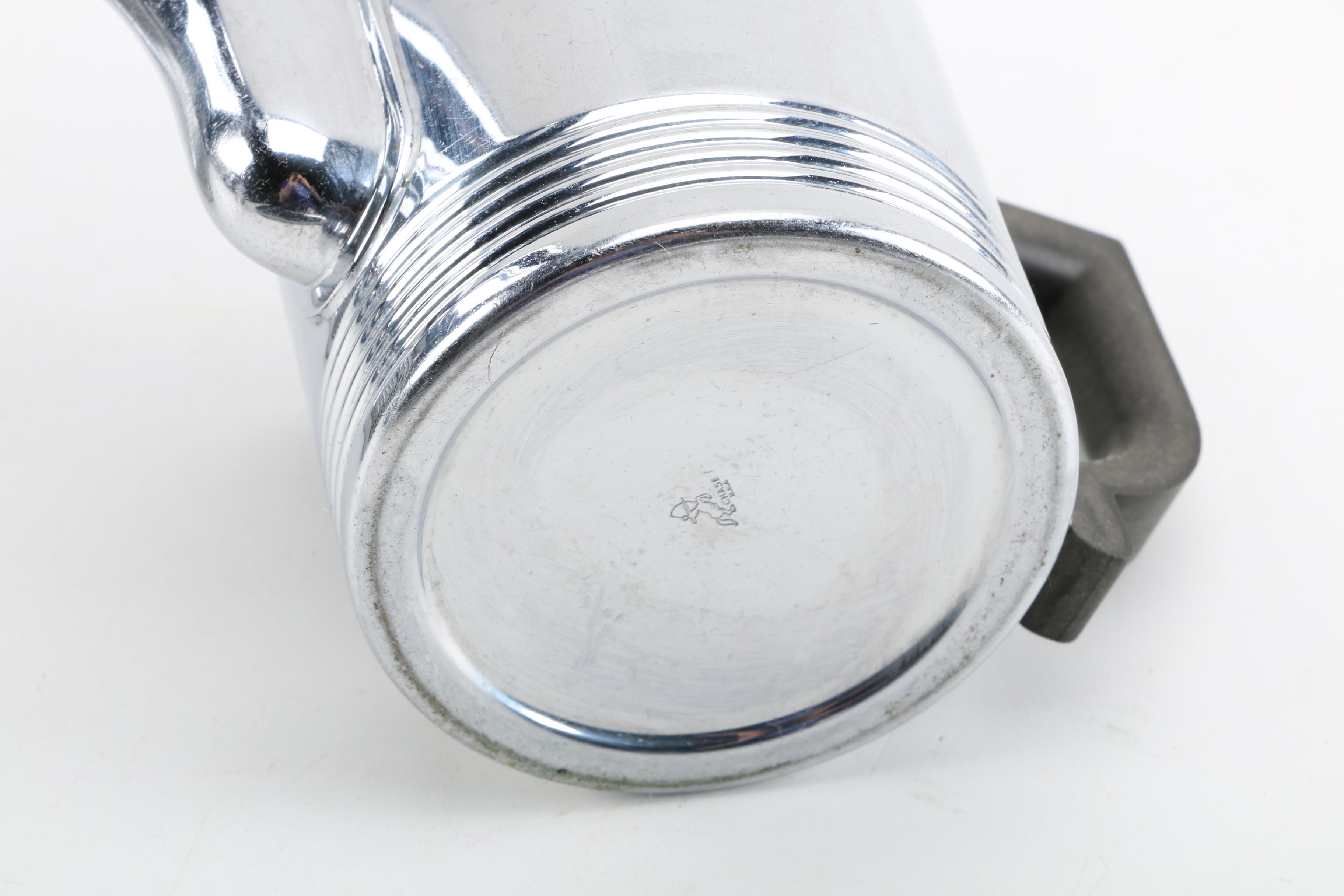 "Continental" Chromed Metal Coffee Service by Walter von Nessen for Chase