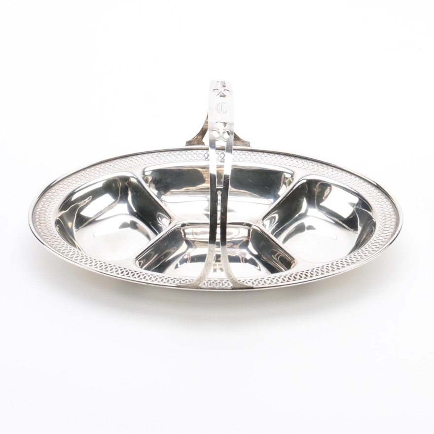 Whiting Mfg. Co. Sterling Silver Relish Dish with Handle, 1922