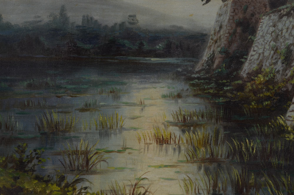 Toyosaku Saito Oil Painting "Kyushu Castle"