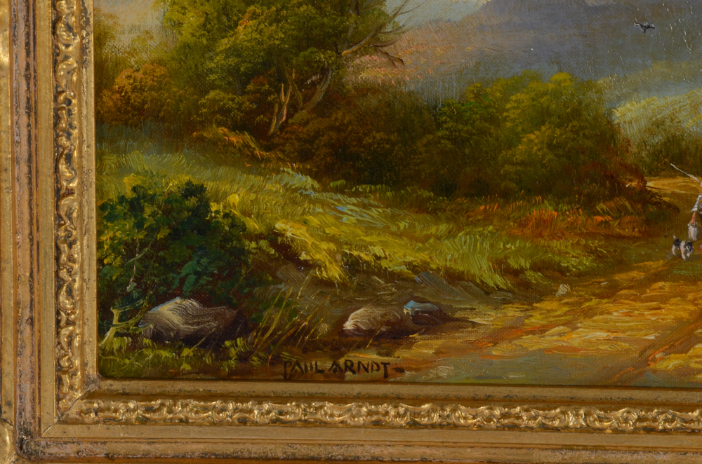 Paul Wesley Arndt Antique Oil on Canvas Landscape Painting