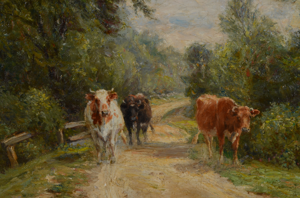 Charles Franklin Pierce Oil on Canvas Pastoral Landscape