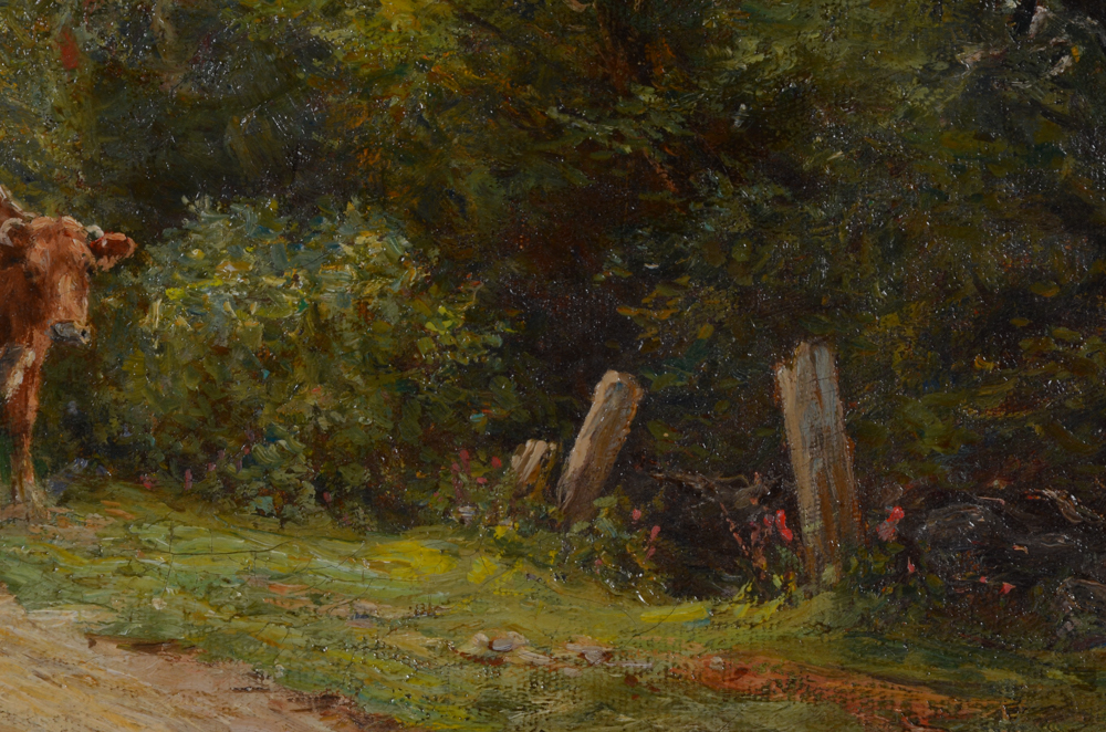 Charles Franklin Pierce Oil on Canvas Pastoral Landscape