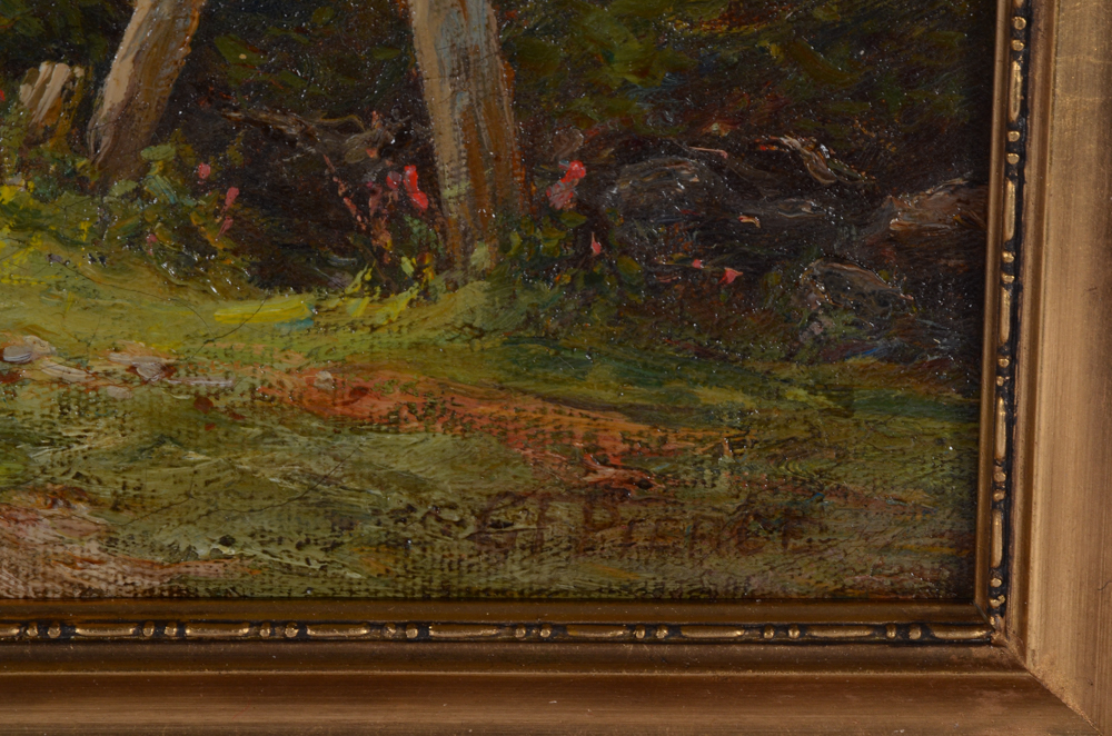 Charles Franklin Pierce Oil on Canvas Pastoral Landscape