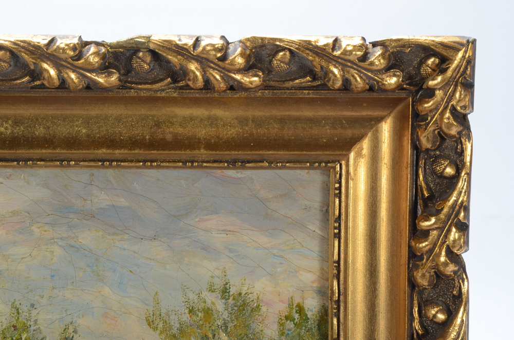 Charles Franklin Pierce Oil on Canvas Pastoral Landscape