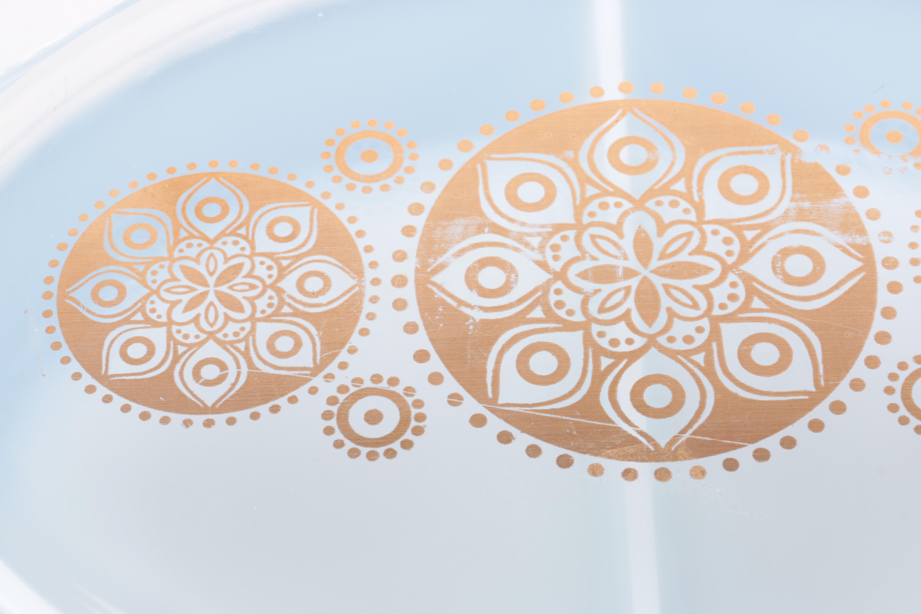 Vintage Pyrex "Primary Colors" Baking Dishes and Lids with Warming Stand 1940s