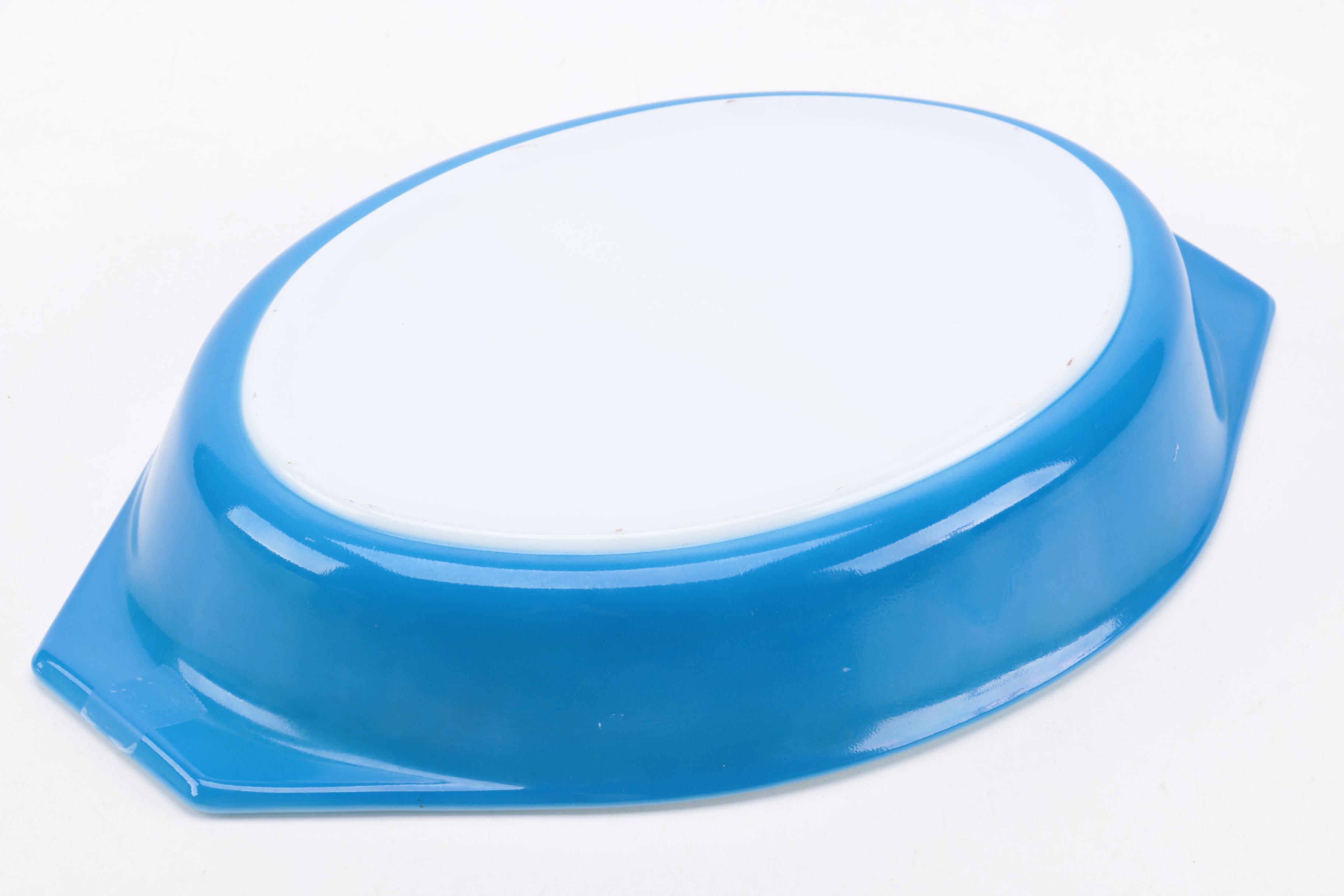 Vintage Pyrex "Primary Colors" Baking Dishes and Lids with Warming Stand 1940s