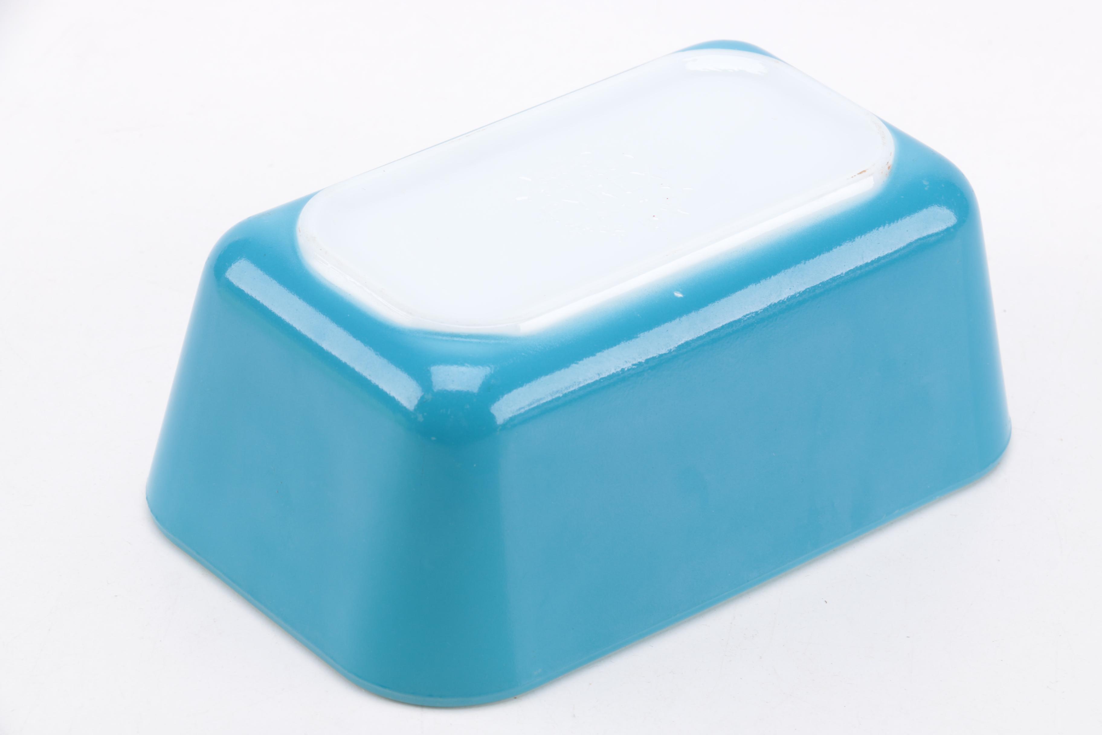 Vintage Pyrex "Primary Colors" Baking Dishes and Lids with Warming Stand 1940s