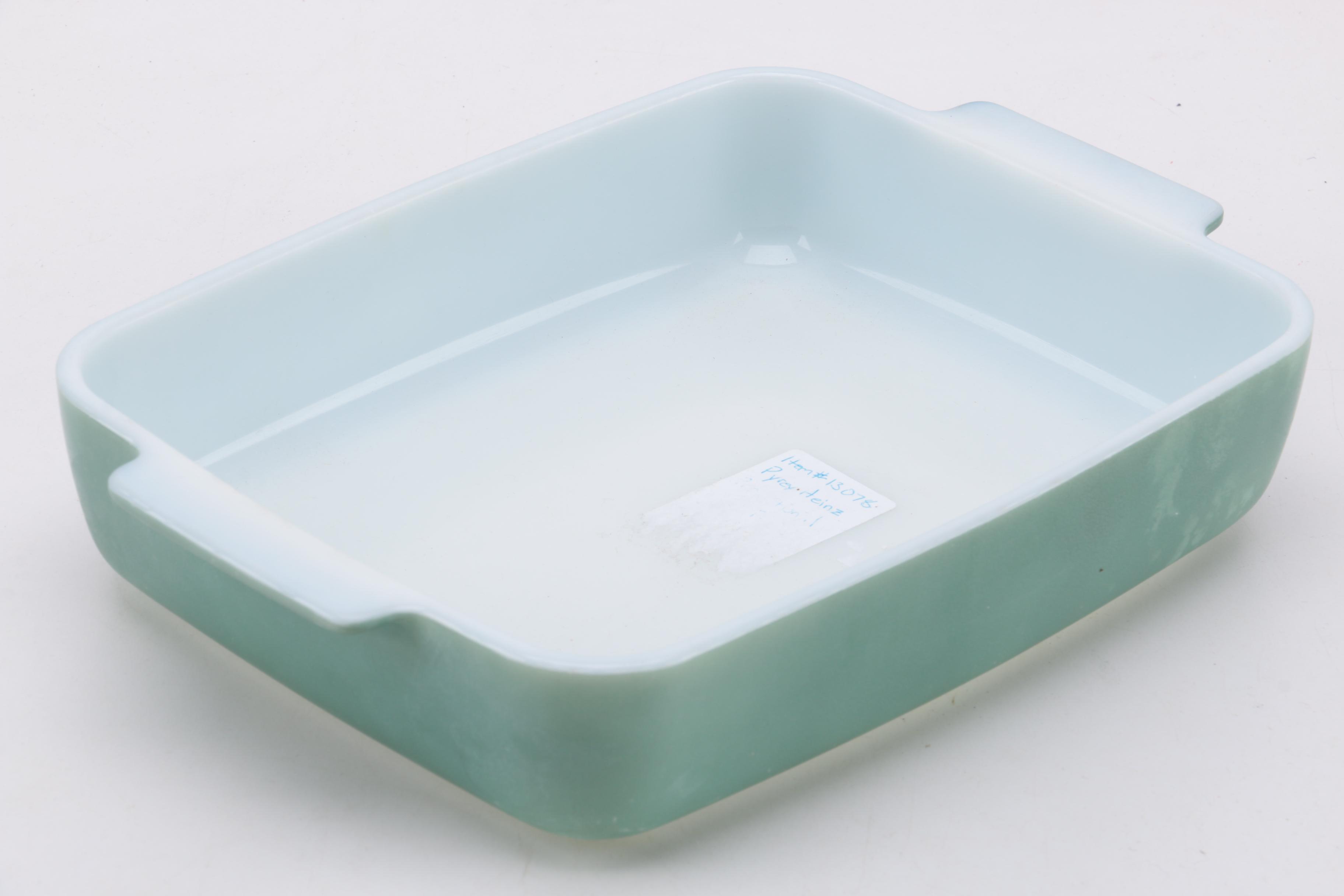 Vintage Pyrex "Primary Colors" Baking Dishes and Lids with Warming Stand 1940s