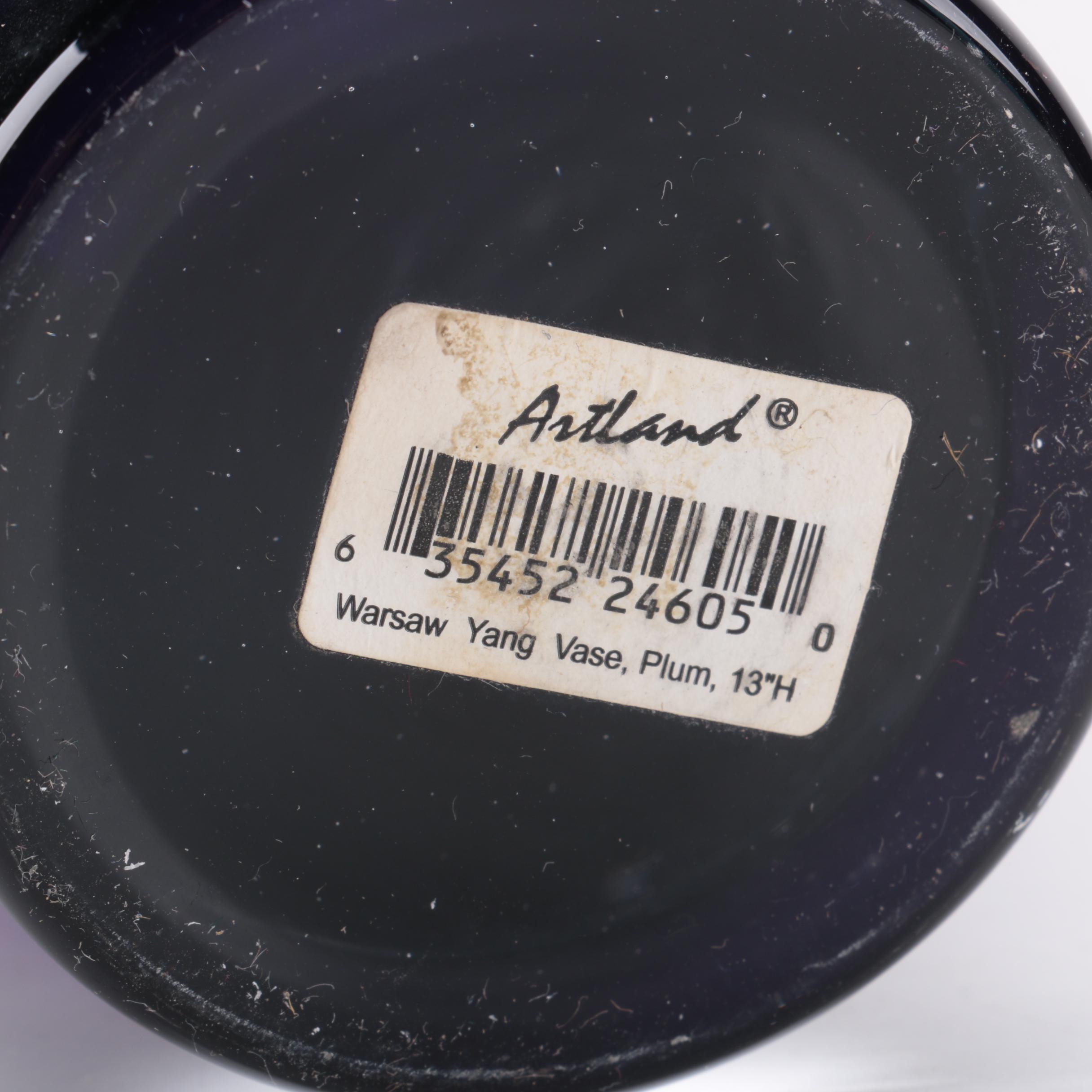 Artland "Warsaw Yang" Plum Hued Glass Vase