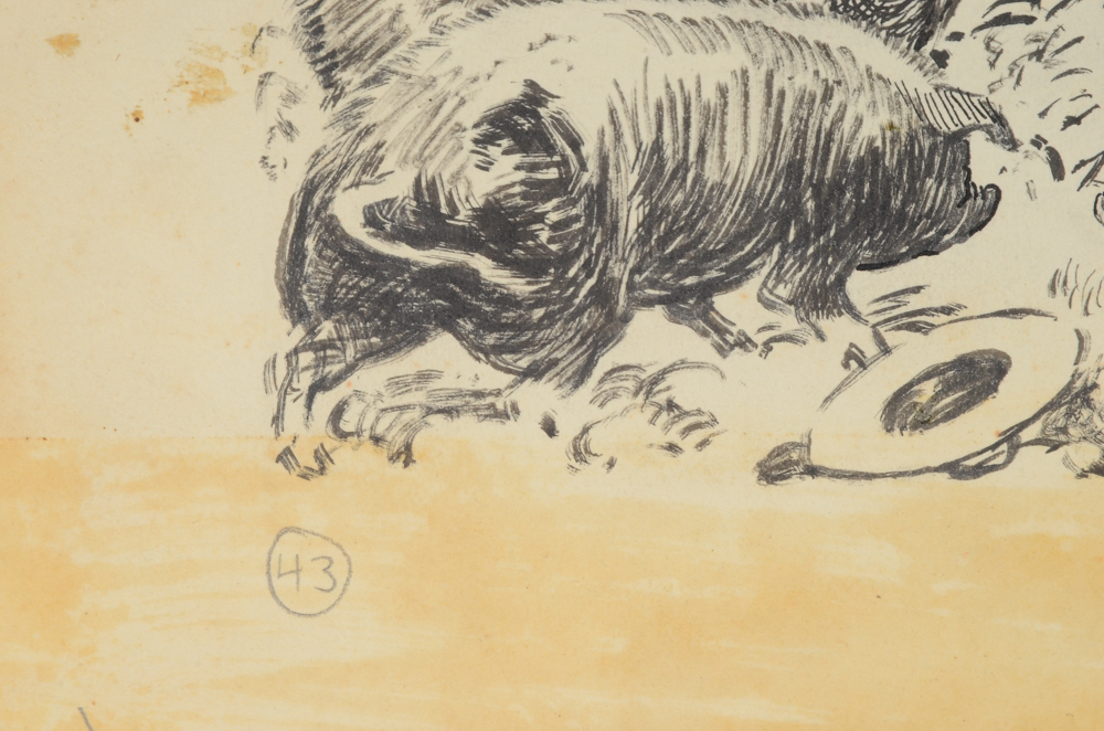 Lorence F. Bjorklund Original Ink Drawing